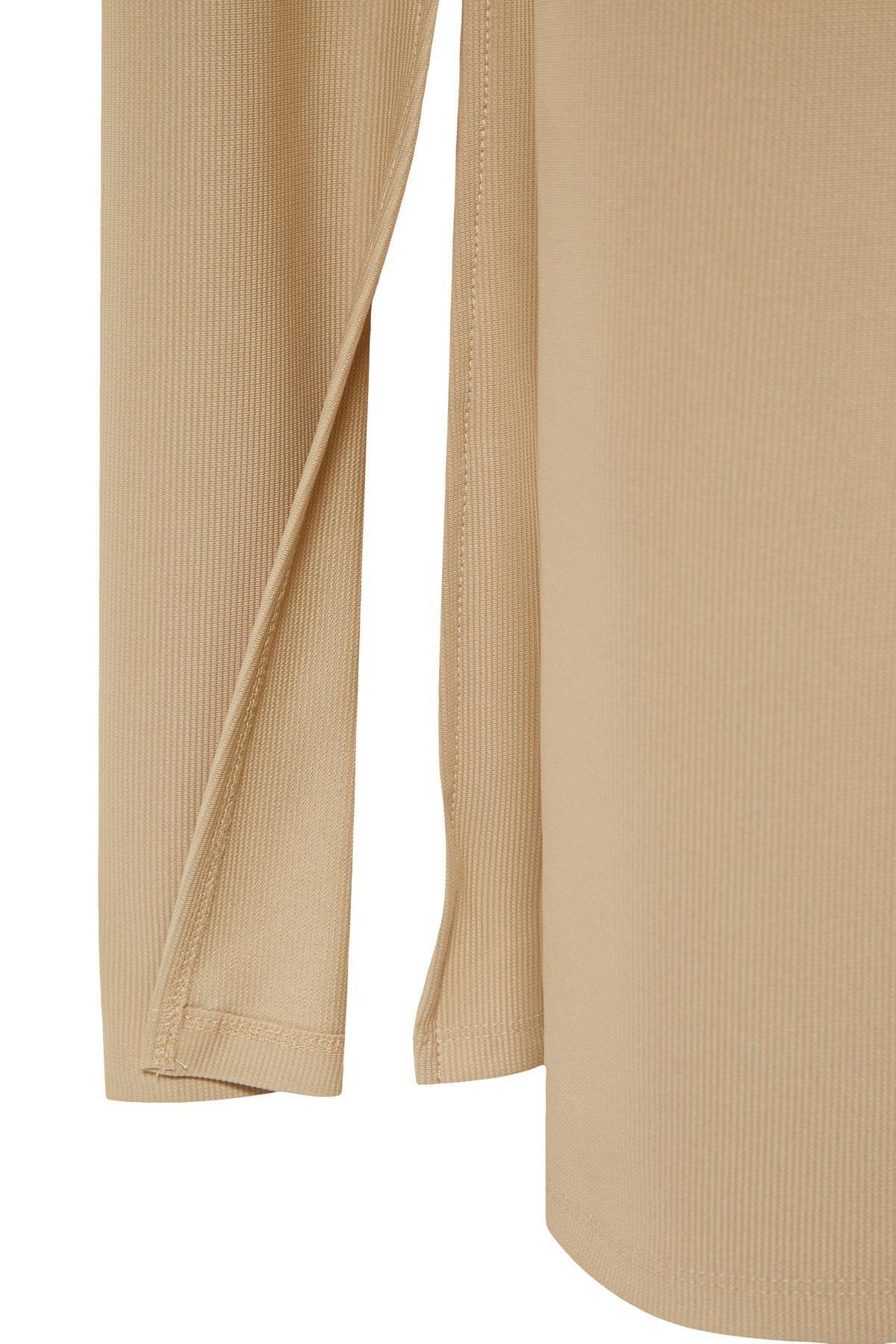 Beige Slim Plus Size Pants, , large image number 5