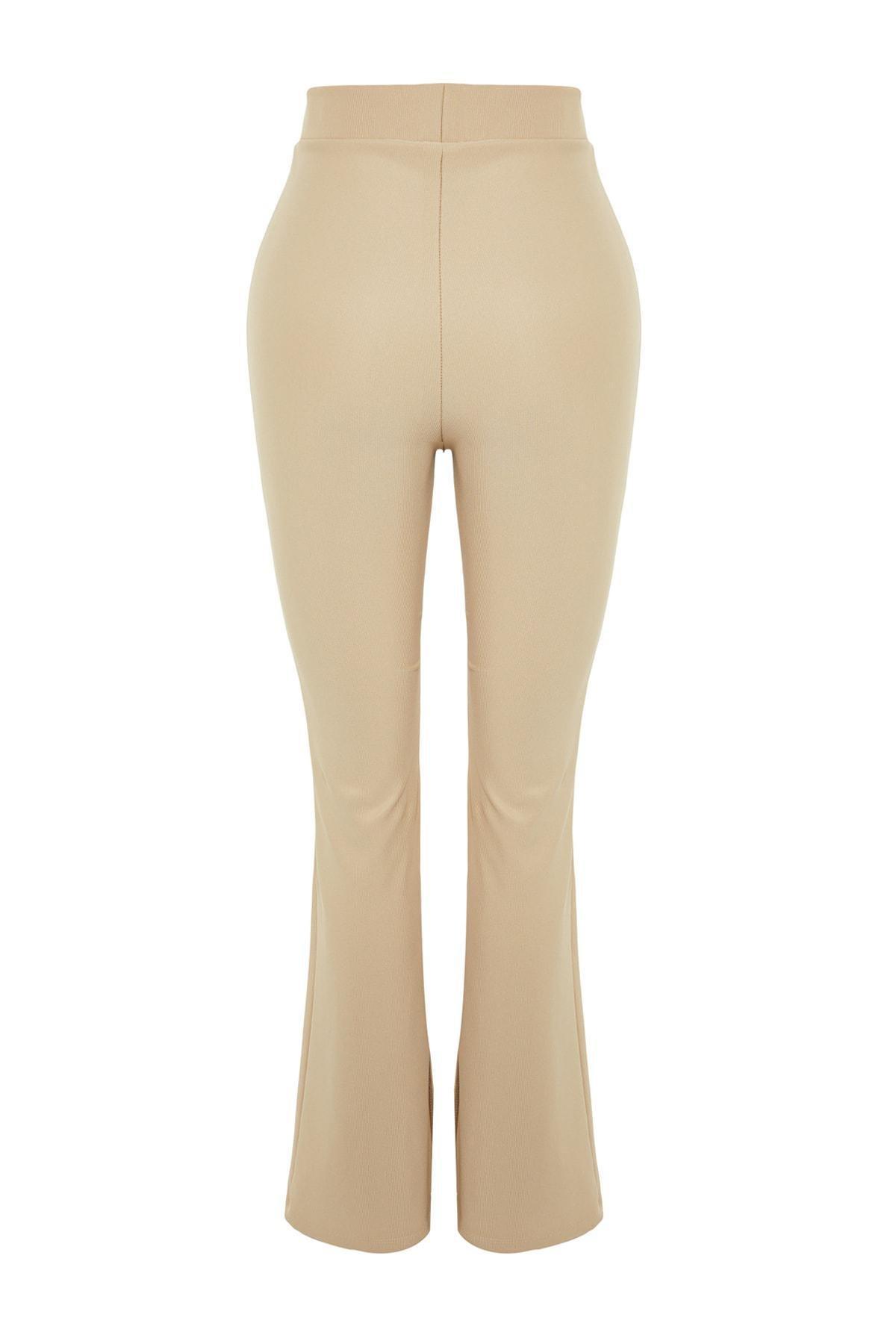 Trendyol - Beige Slim Plus Size Pants