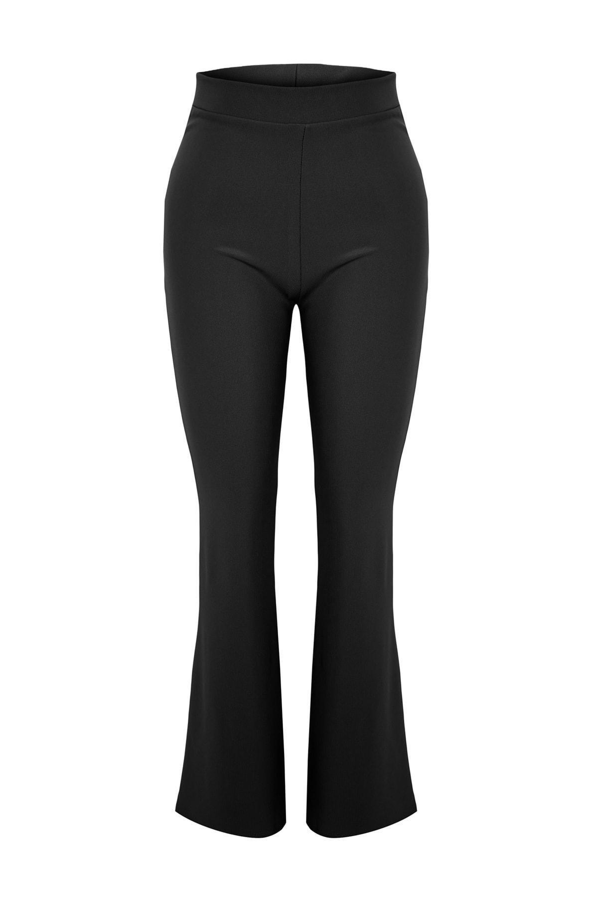Black Slim High Waist Plus Size Pants, , large image number 9