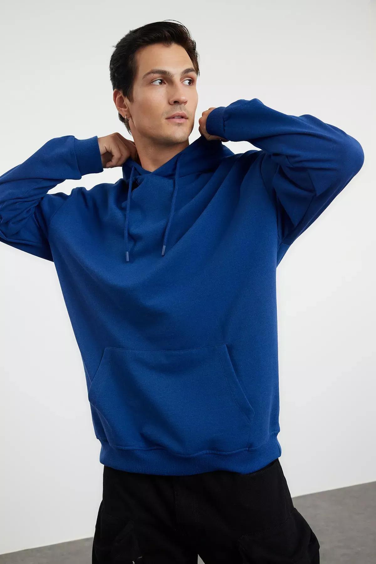 Blue Oversize Sweatshirt, , large image number 1