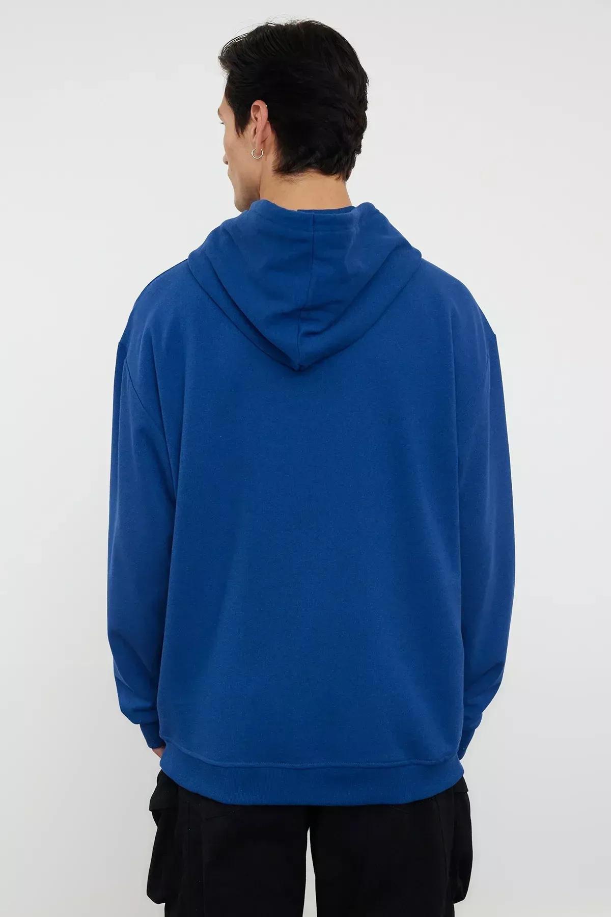 Blue Oversize Sweatshirt, , large image number 4