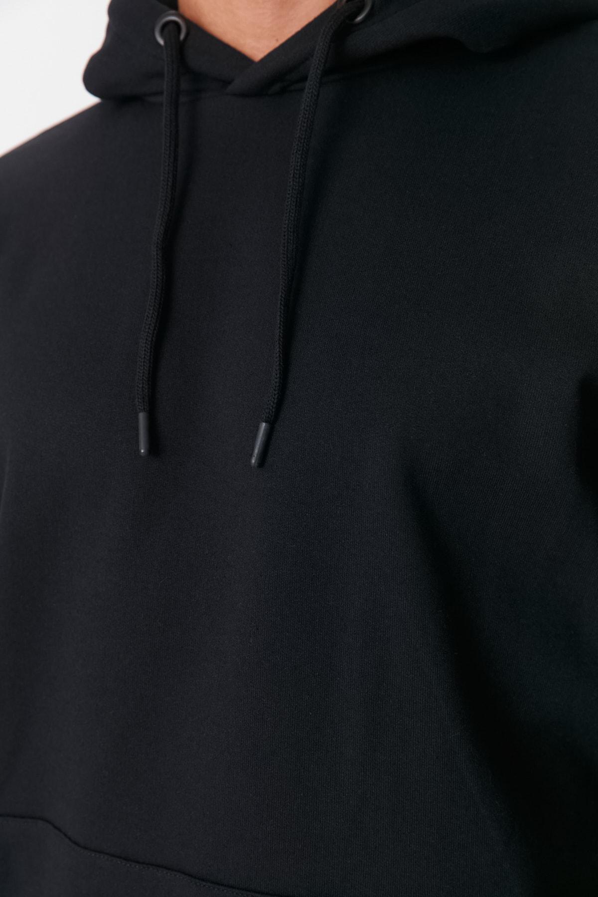 Black Oversize Hooded Sweatshirt, , large image number 2