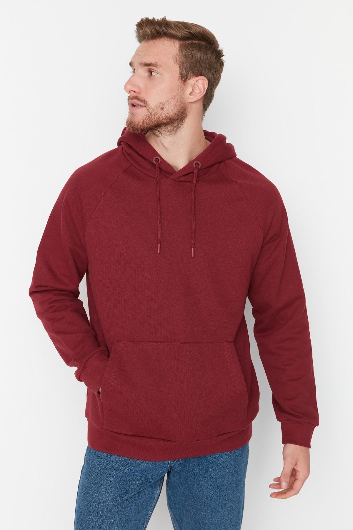 Burgundy Hooded Sweatshirt, , large image number 0