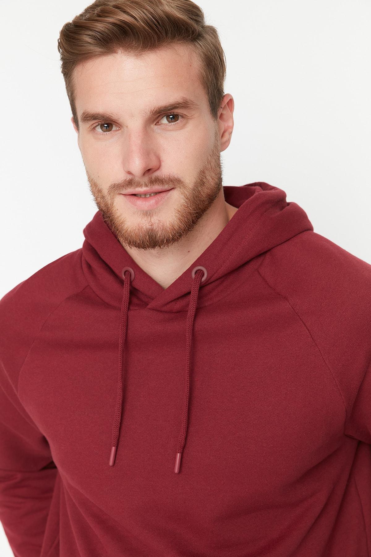 Burgundy Hooded Sweatshirt, , large image number 3