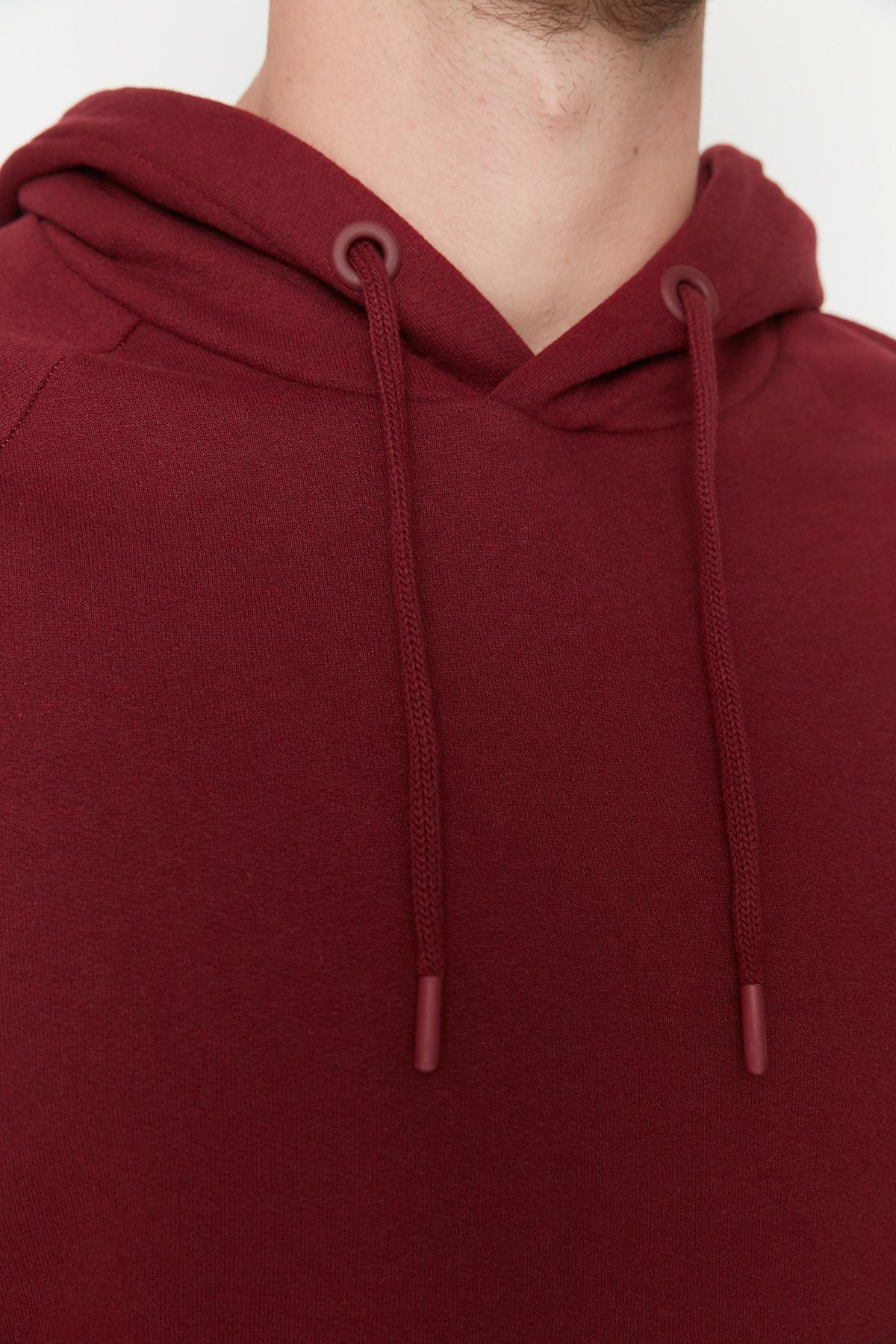 Burgundy Hooded Sweatshirt, , large image number 4