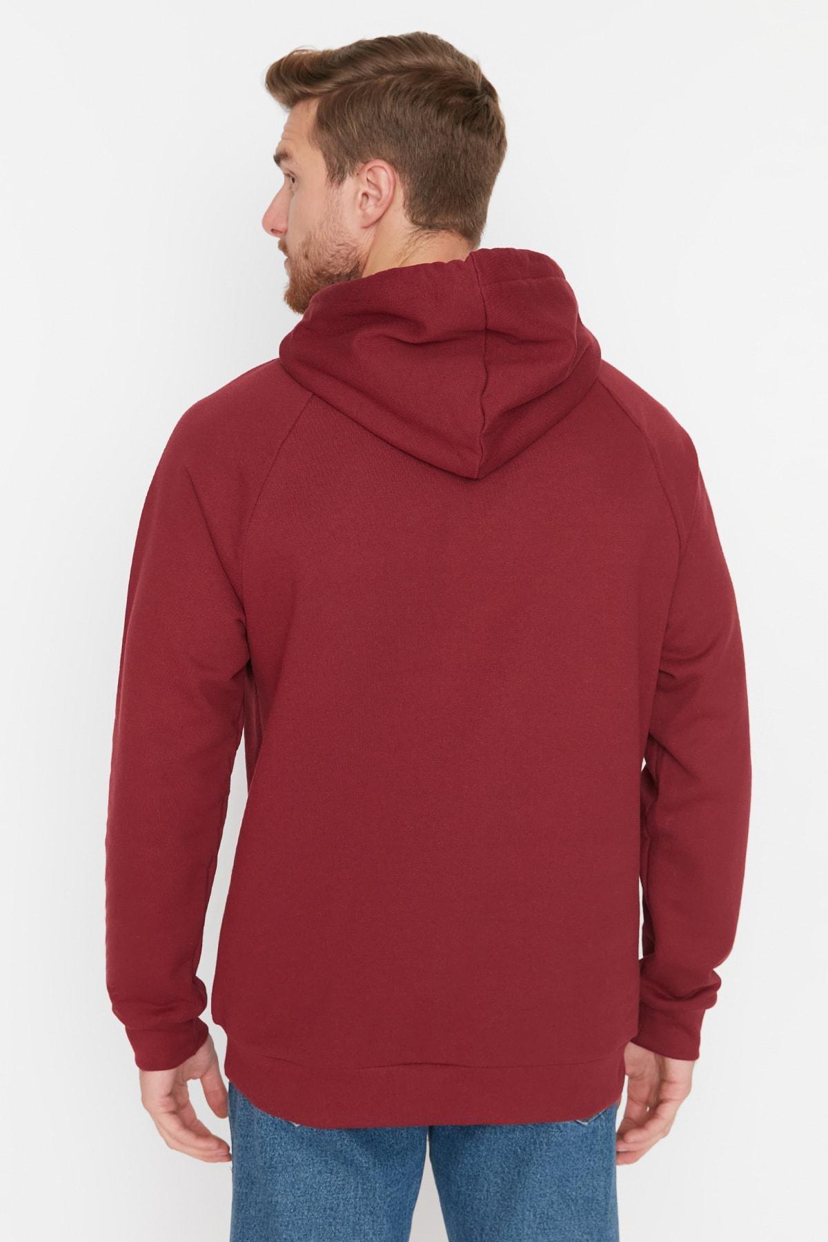 Burgundy Hooded Sweatshirt, , large image number 5