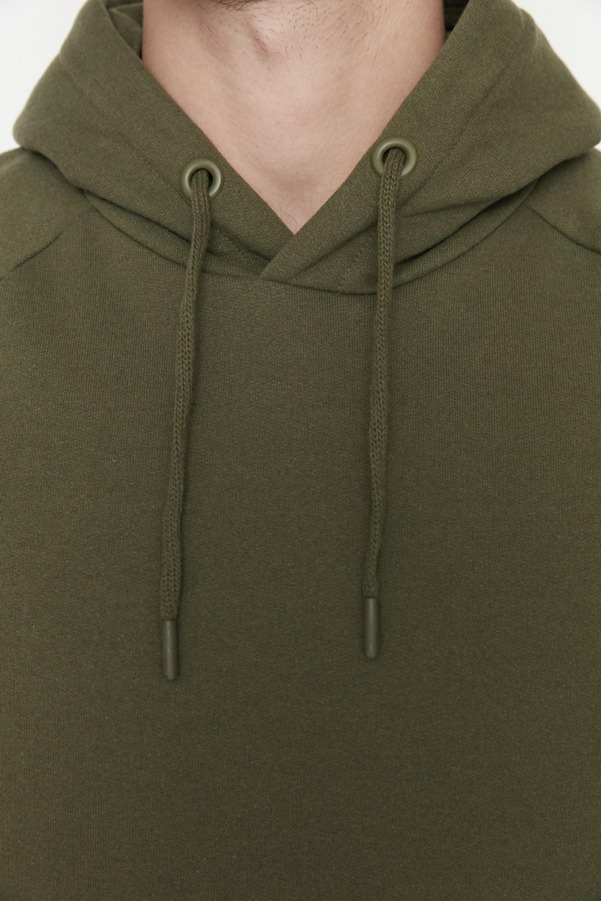 Khaki Hooded Sweatshirt, , large image number 4