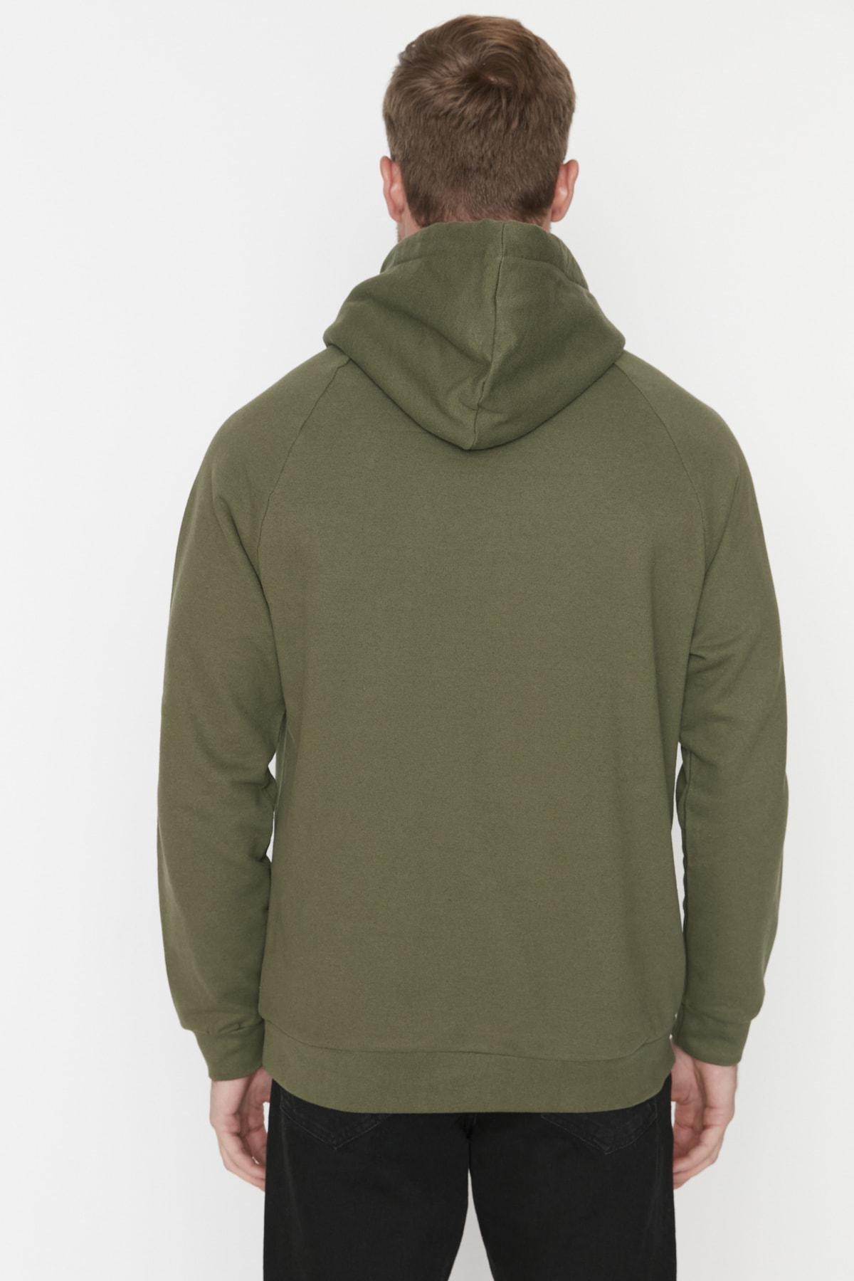 Khaki Hooded Sweatshirt, , large image number 5