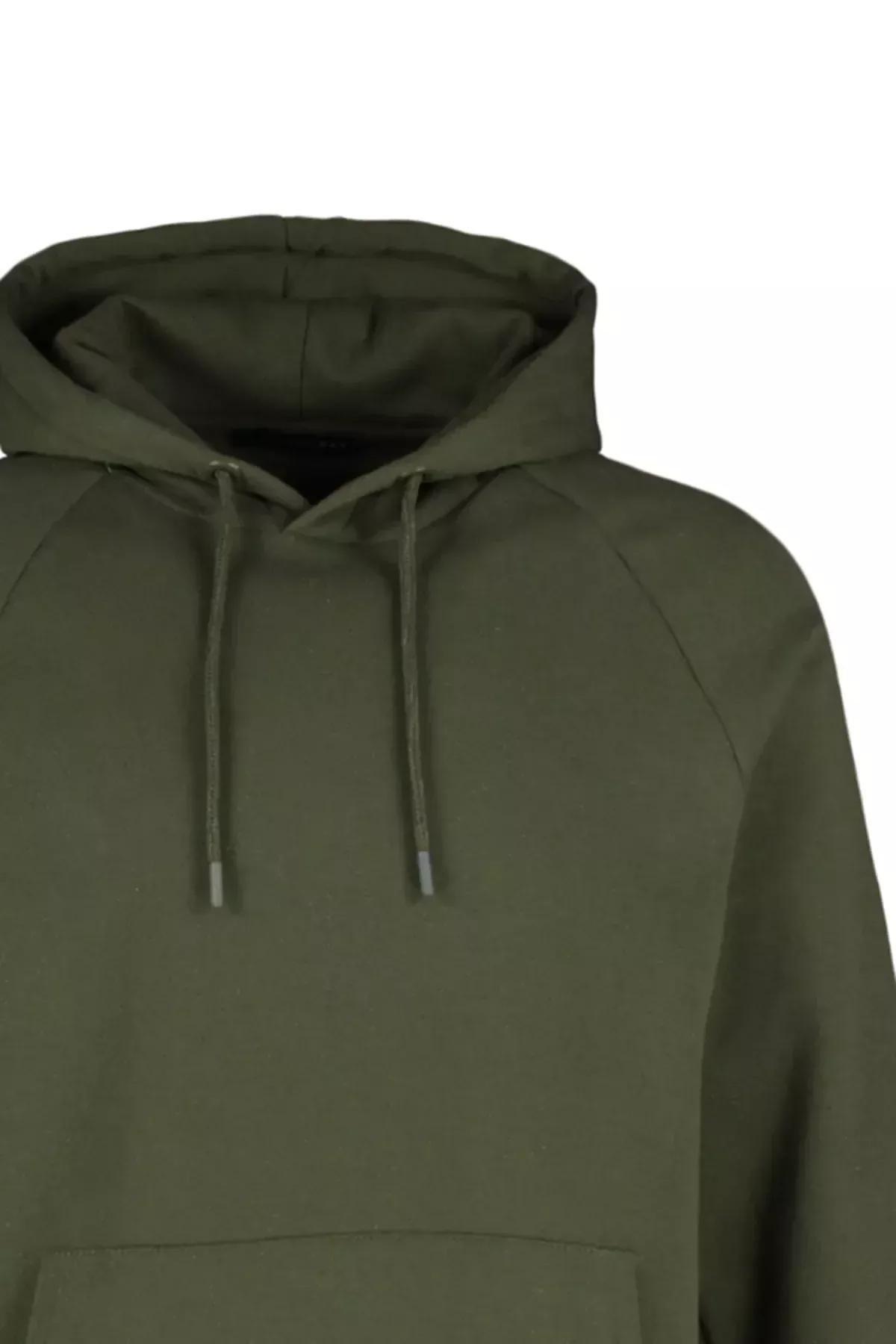 Khaki Hooded Sweatshirt, Khaki, large image number 5