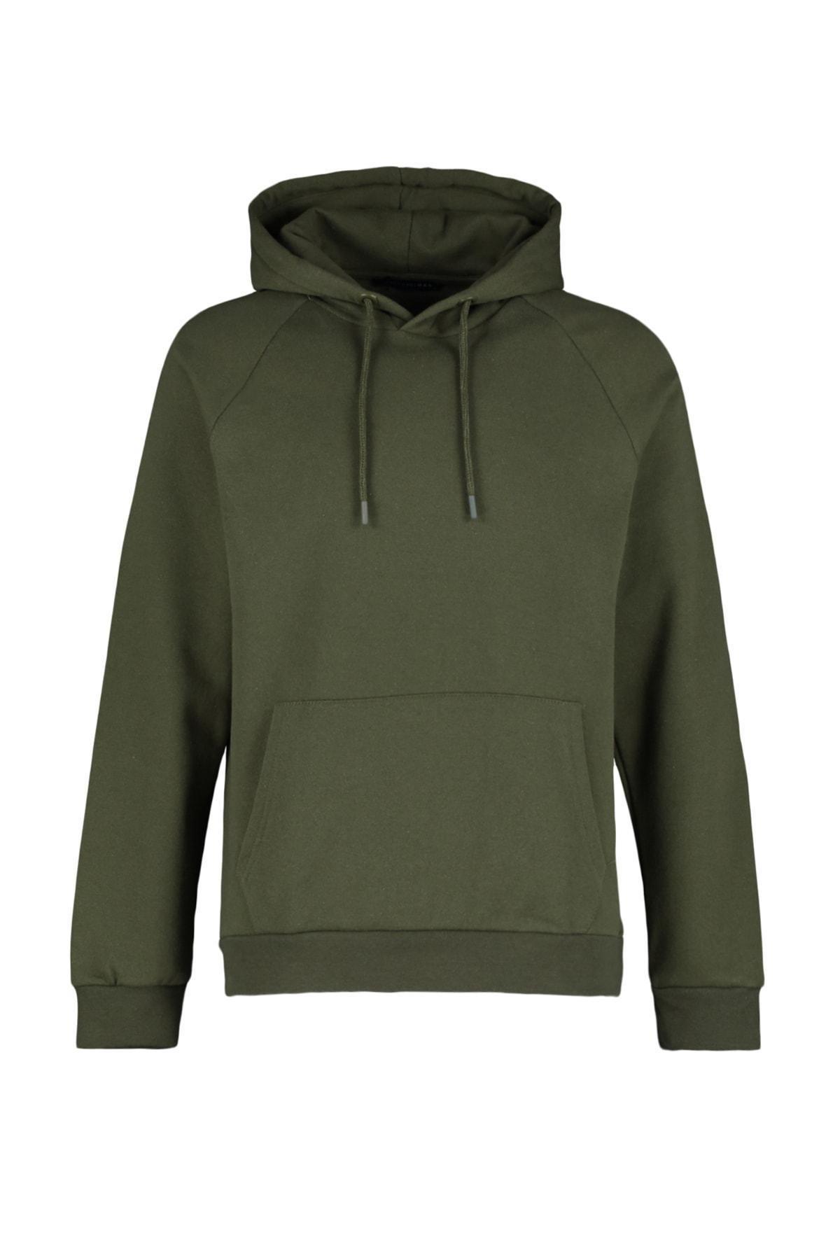Khaki Hooded Sweatshirt, , large image number 6