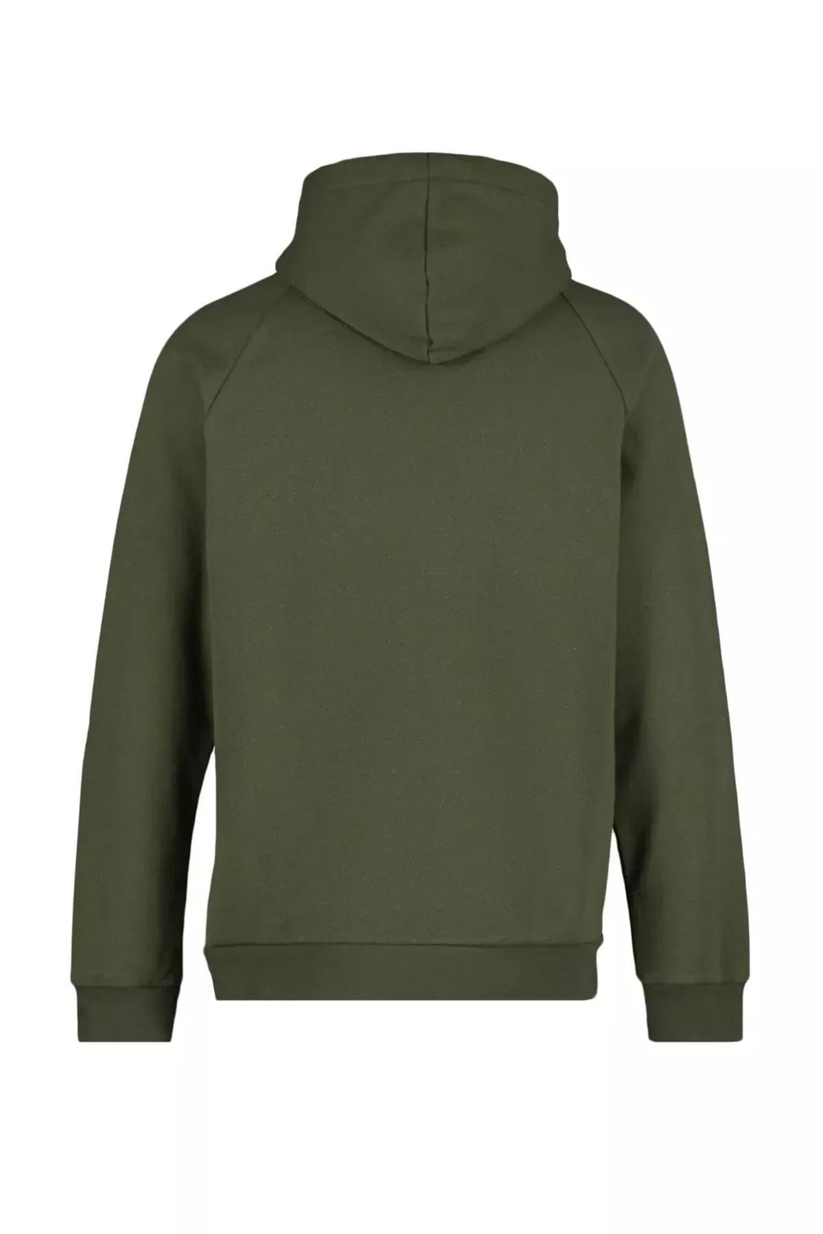Khaki Hooded Sweatshirt, Khaki, large image number 6