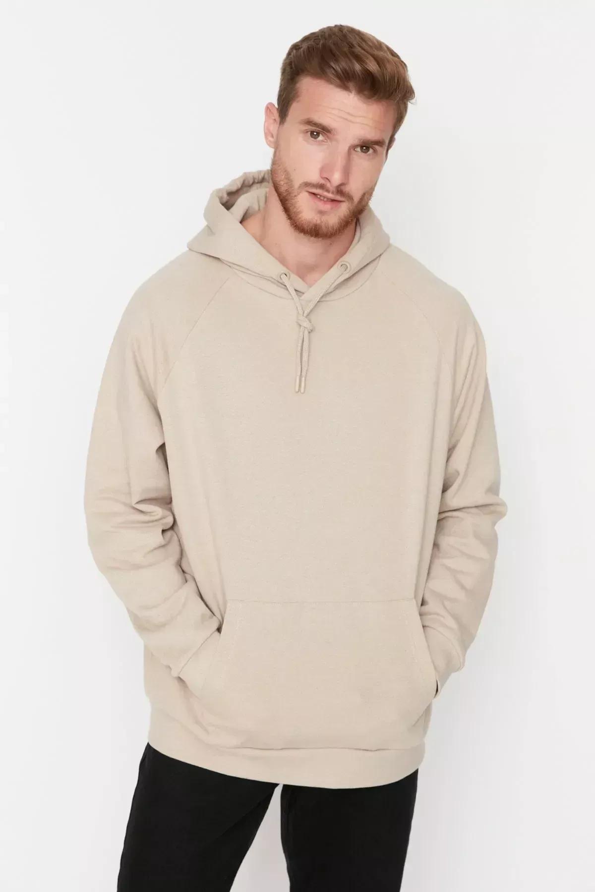 Beige Oversize Sweater, , large image number 1