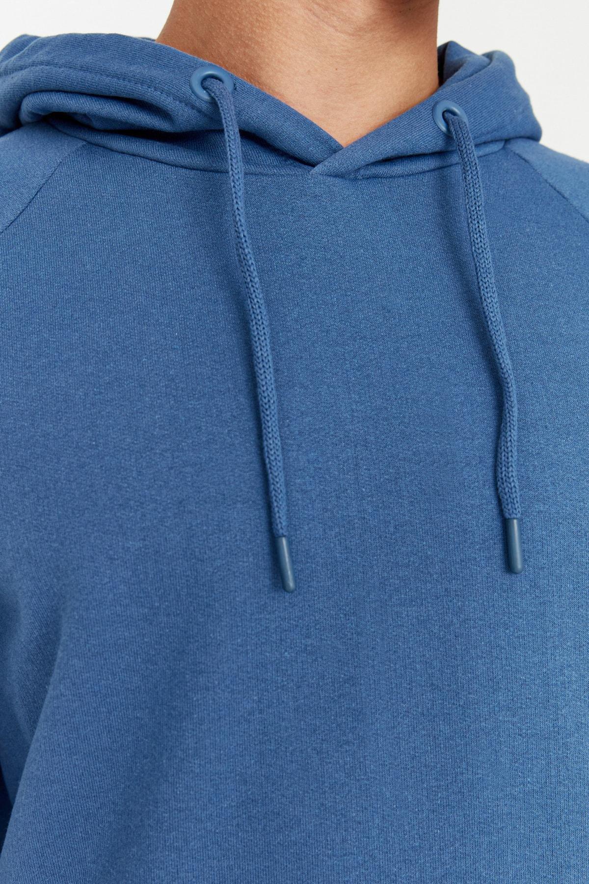 Navy Oversize Hooded Sweatshirt, , large image number 4