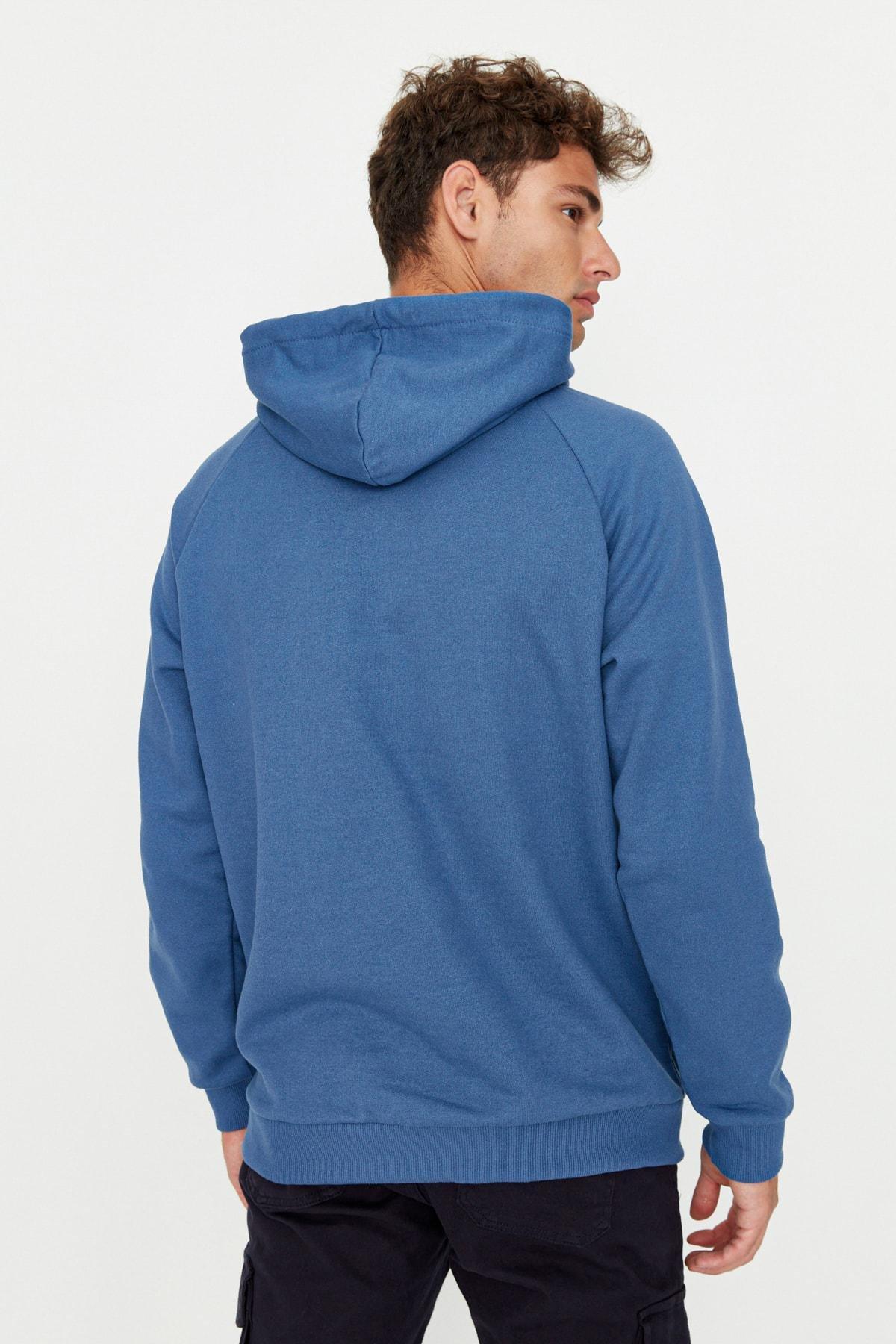 Navy Oversize Hooded Sweatshirt, , large image number 5