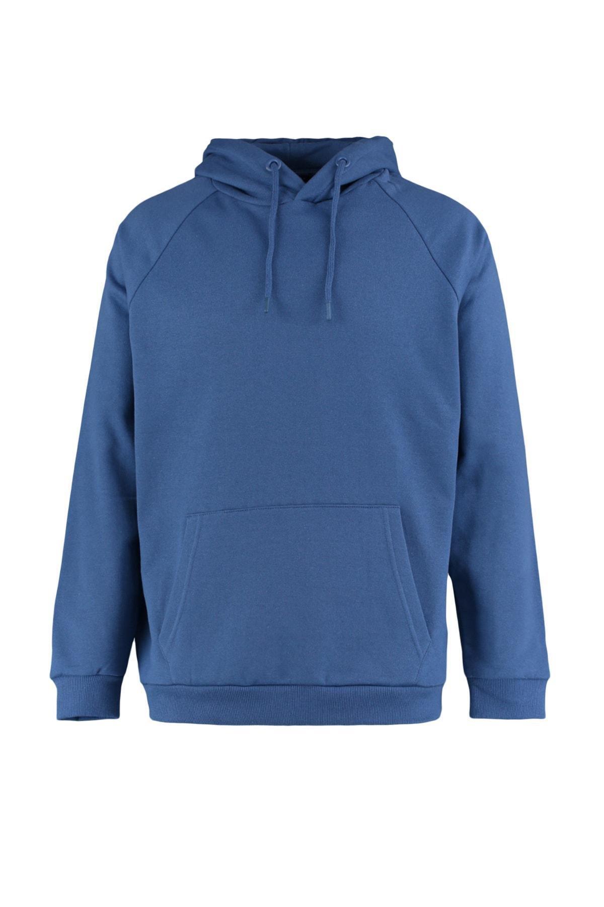 Navy Oversize Hooded Sweatshirt, , large image number 6