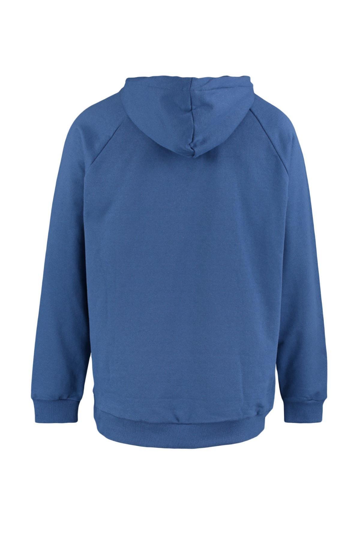 Navy Oversize Hooded Sweatshirt, , large image number 8