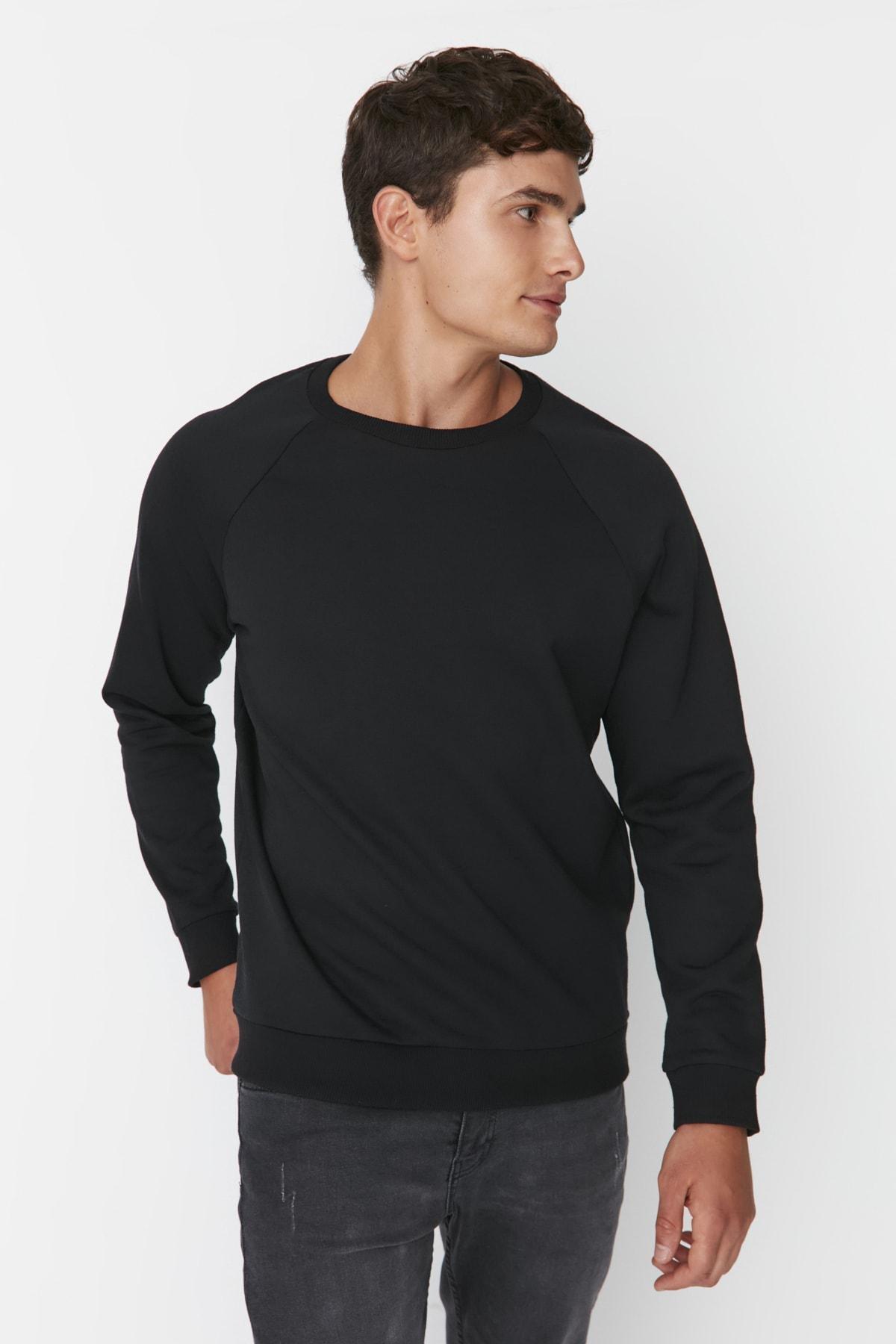 Black Crew Neck Sweatshirt, , large image number 3