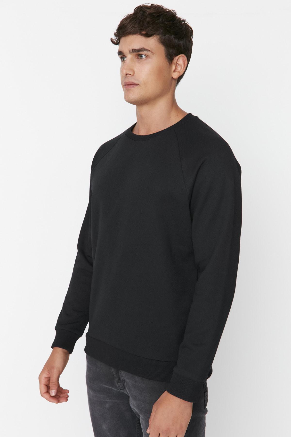 Black Crew Neck Sweatshirt, , large image number 4