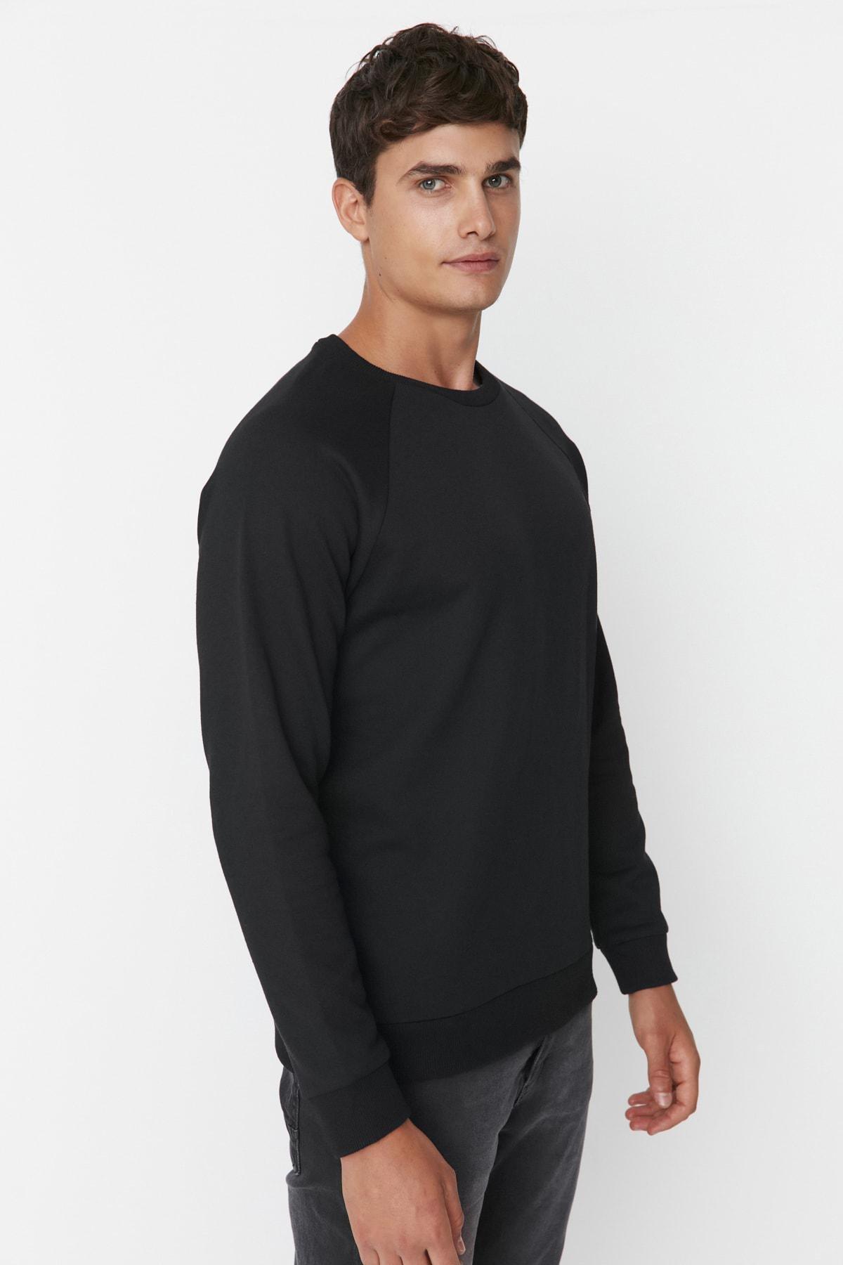 Black Crew Neck Sweatshirt, , large image number 5