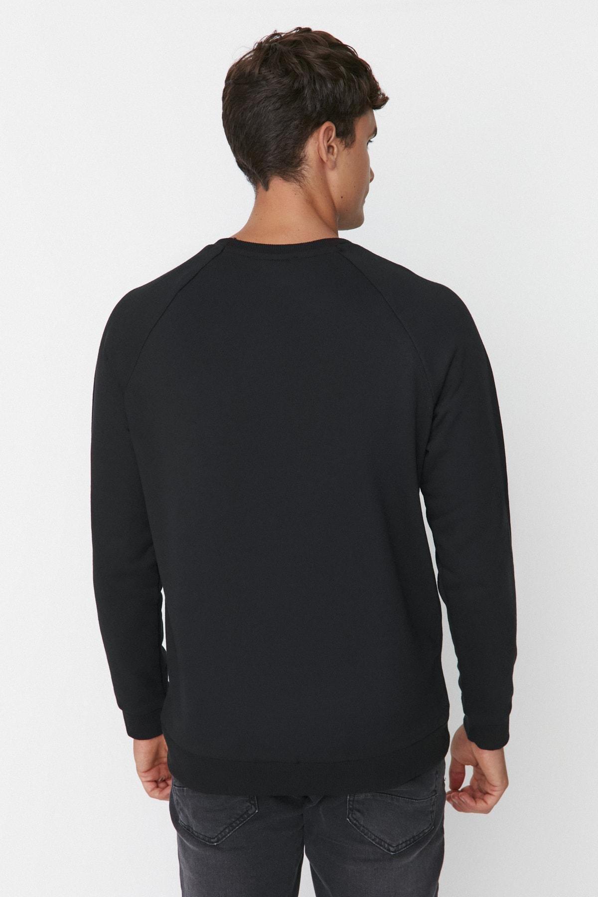 Black Crew Neck Sweatshirt, , large image number 7