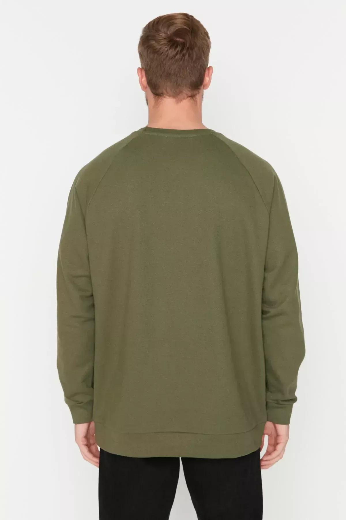 Khaki Crew Neck Sweatshirt, Khaki, large image number 2