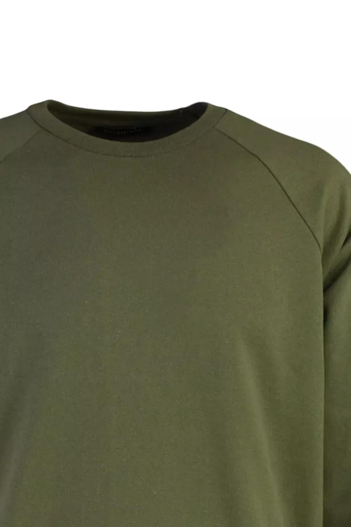Khaki Crew Neck Sweatshirt, Khaki, large image number 5