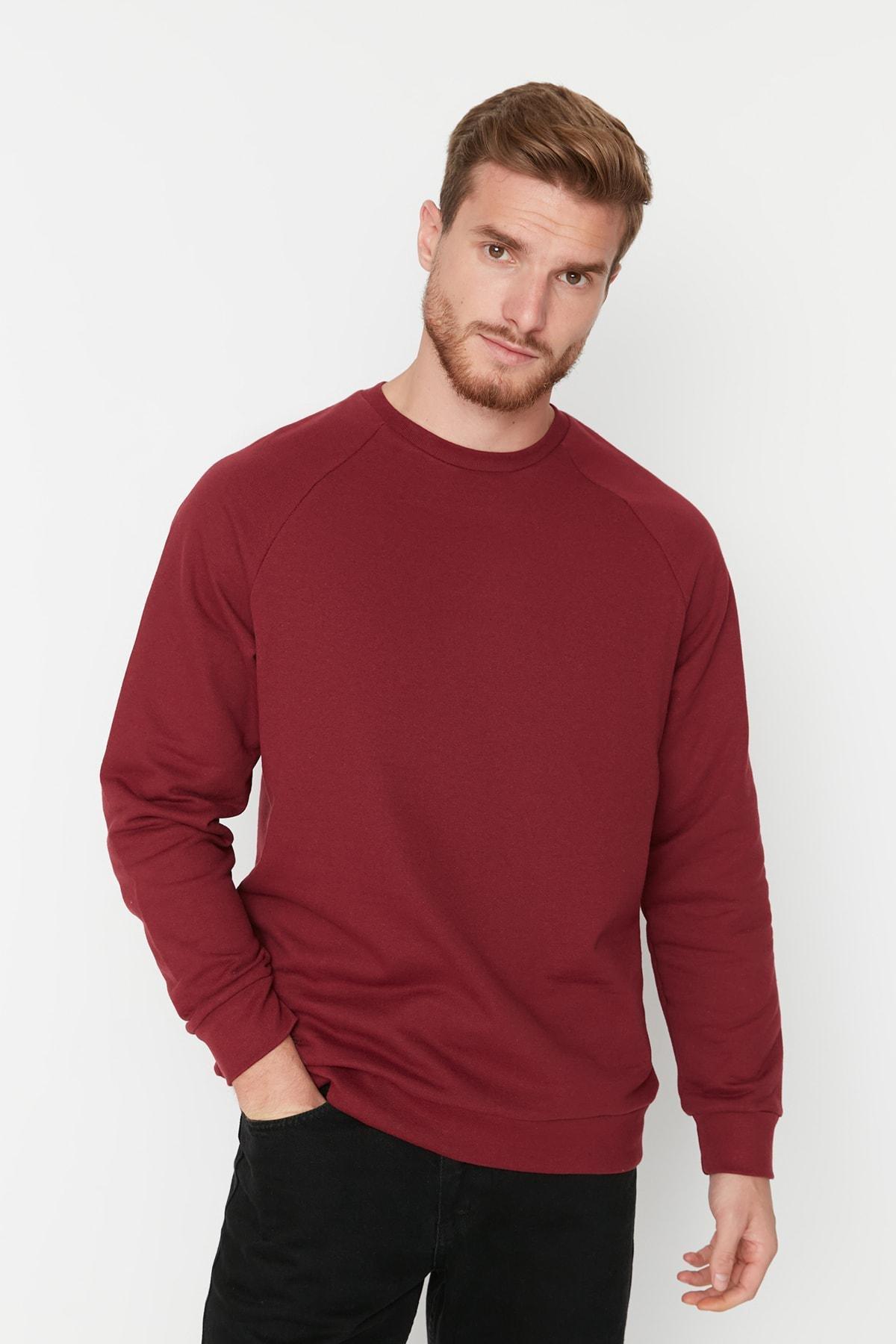 Burgundy Raglan Sleeve Sweatshirt, , large image number 0