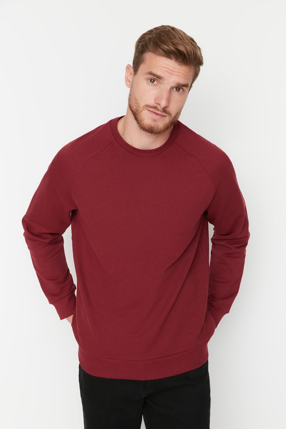 Burgundy Raglan Sleeve Sweatshirt, , large image number 1