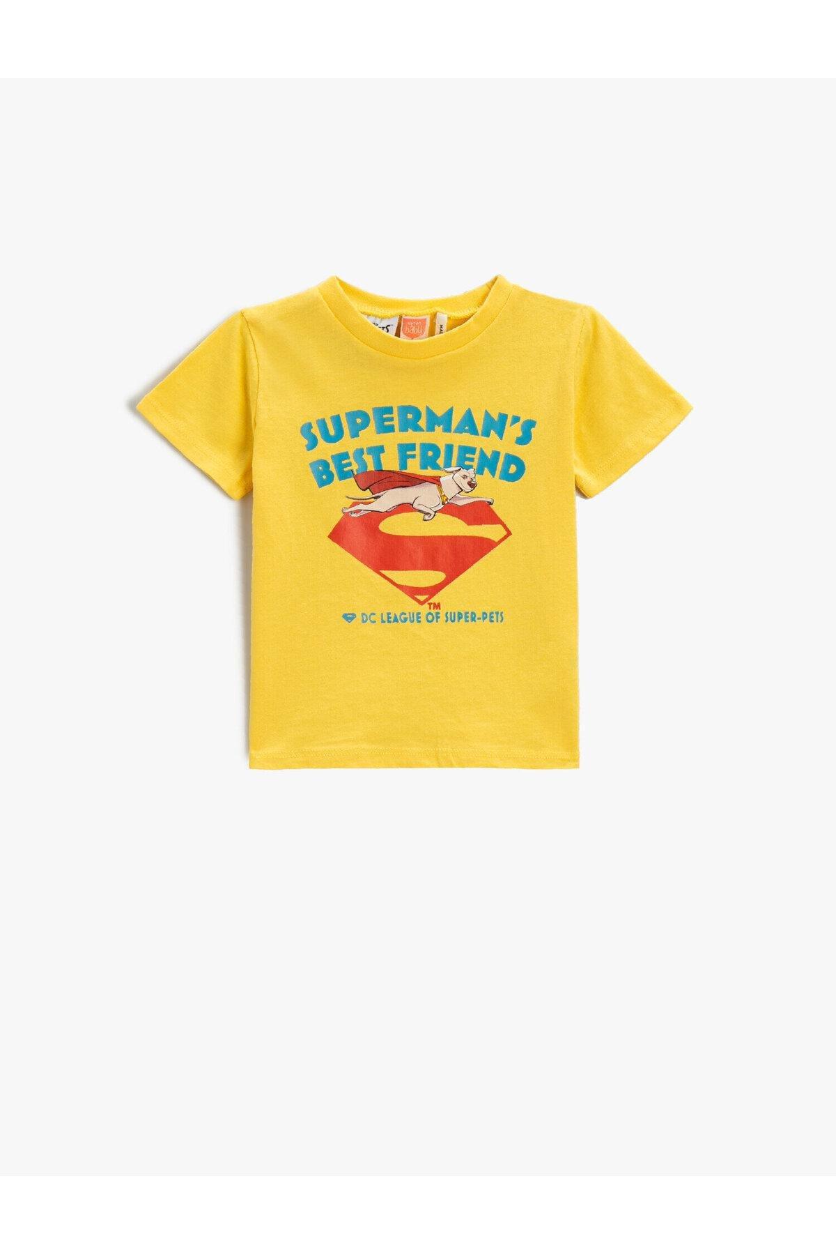 Koton - Yellow Printed T-Shirt, Kids Boys