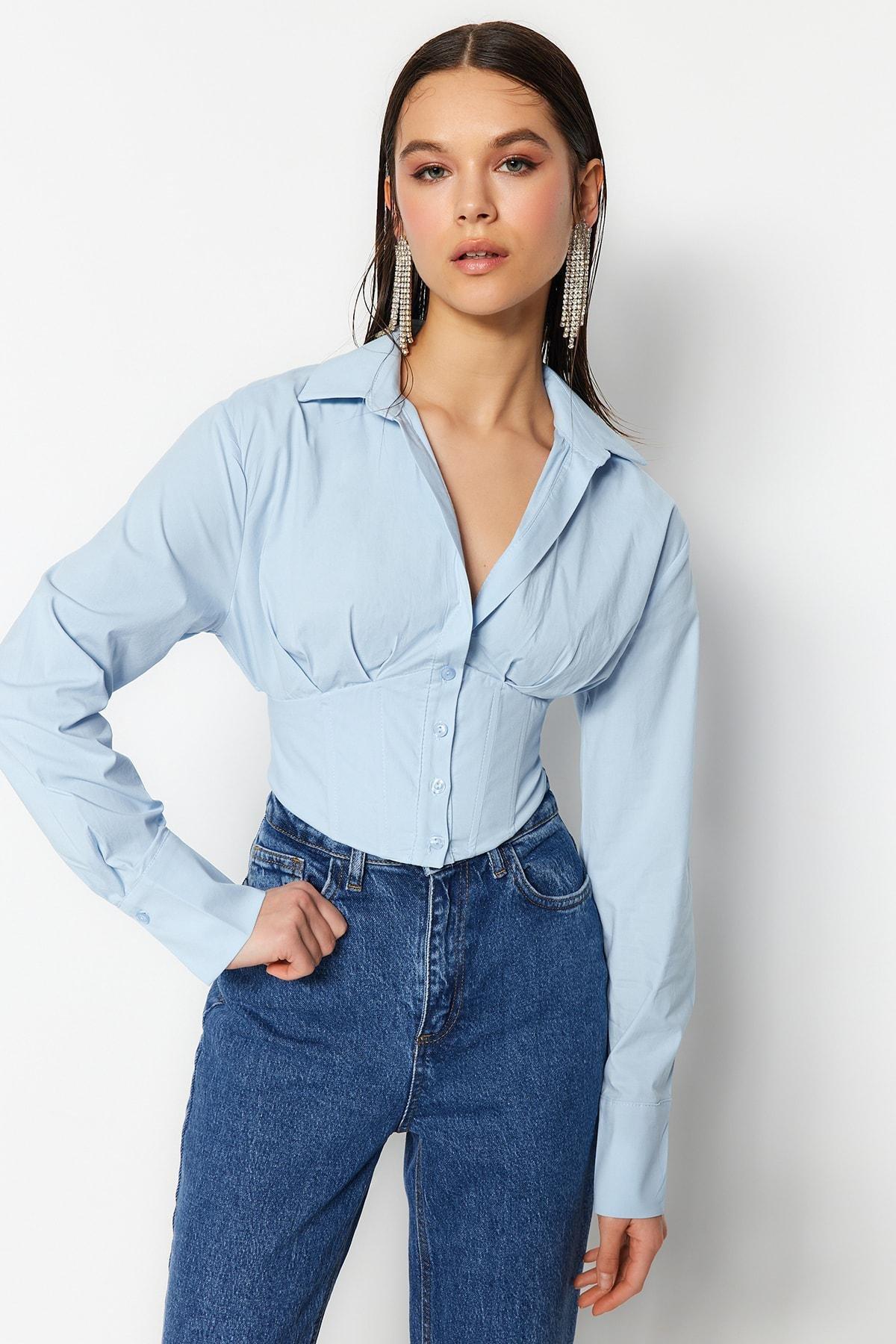 Blue Fitted Shirt, , large image number 0