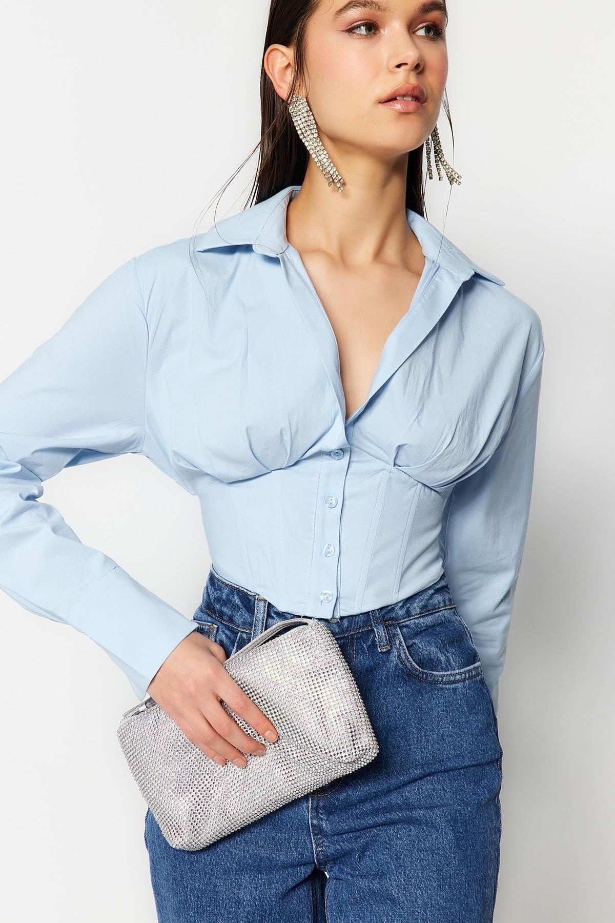 Blue Fitted Shirt, , large image number 1