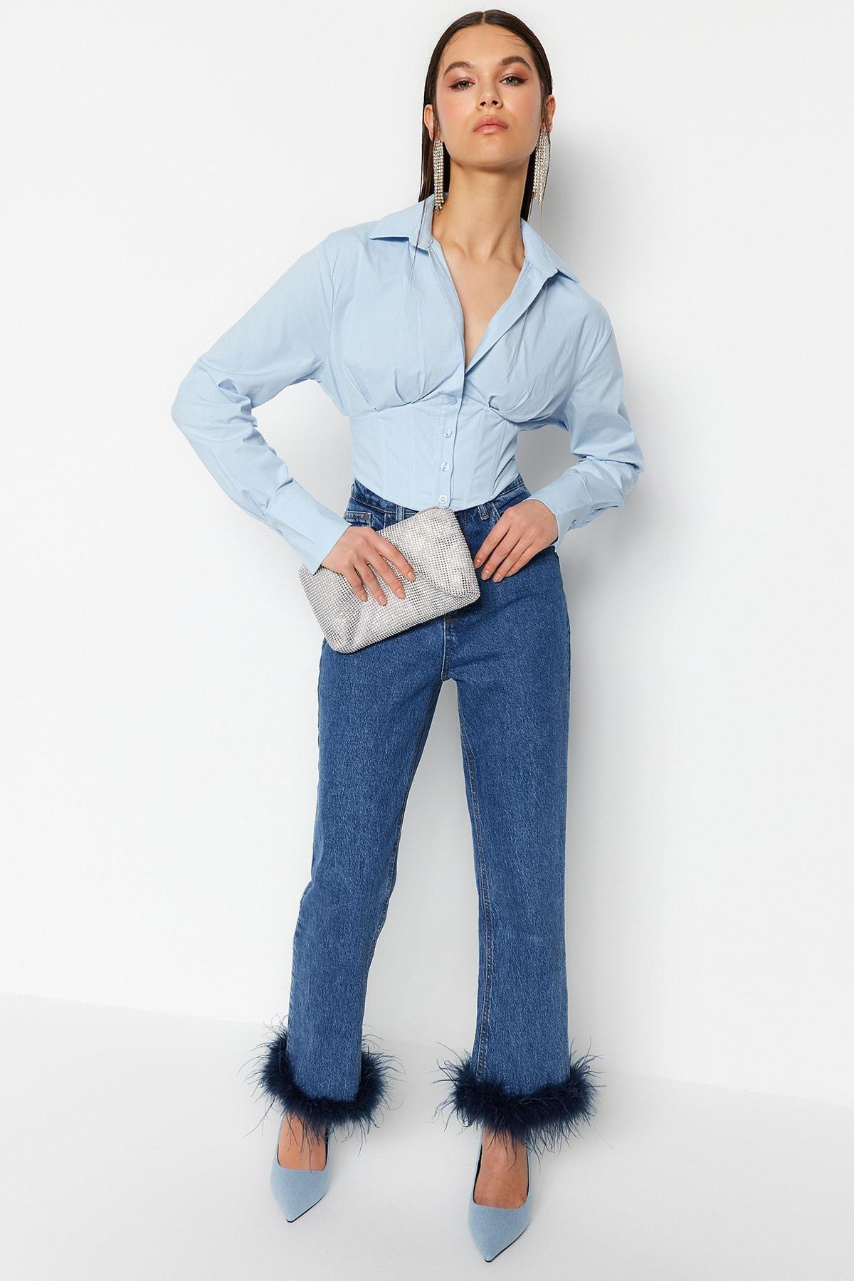 Blue Fitted Shirt, , large image number 3