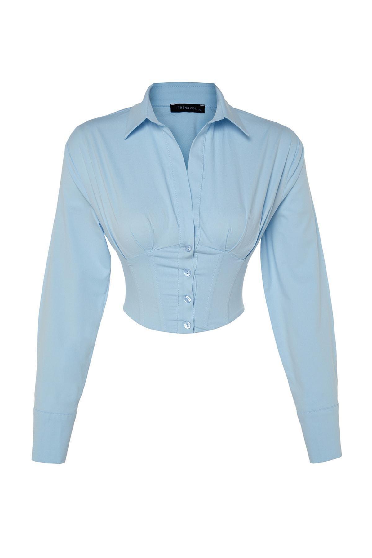 Blue Fitted Shirt, , large image number 6