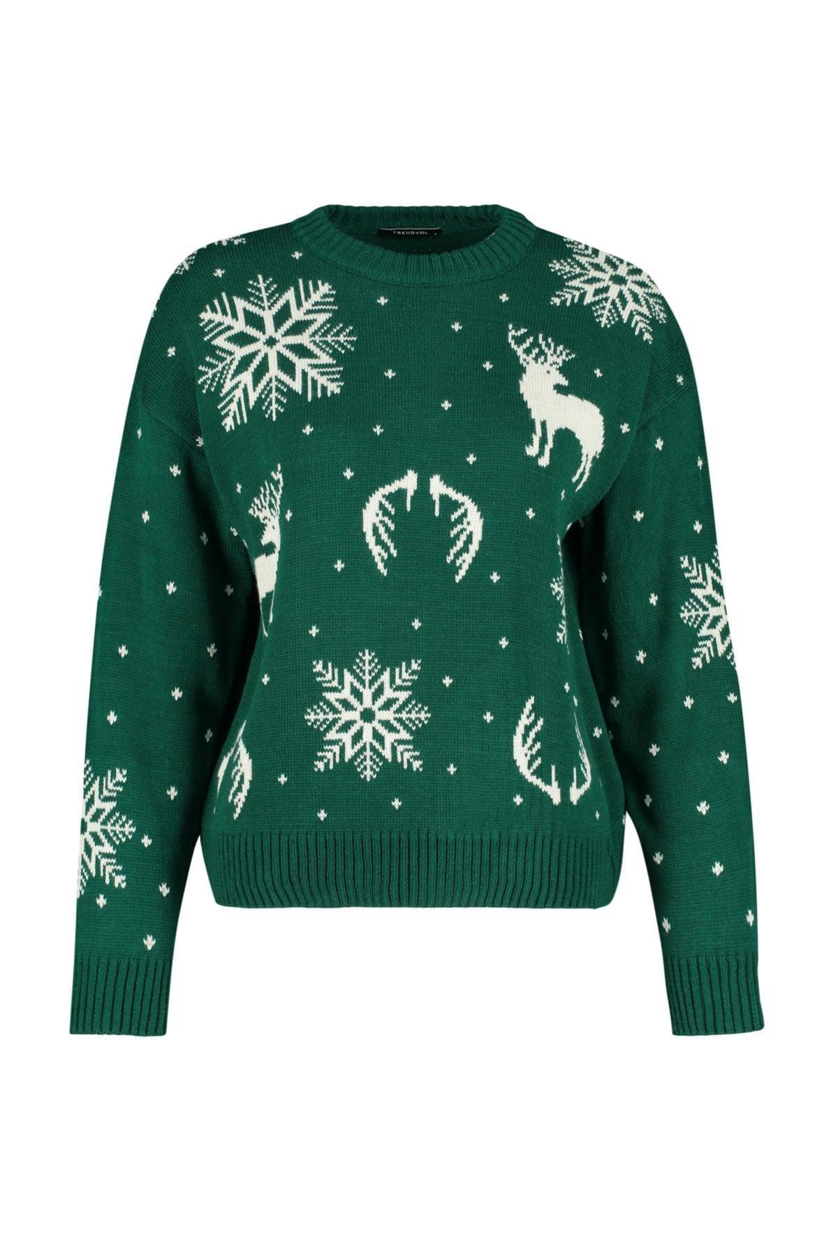 Trendyol - Green Christmas Sweater