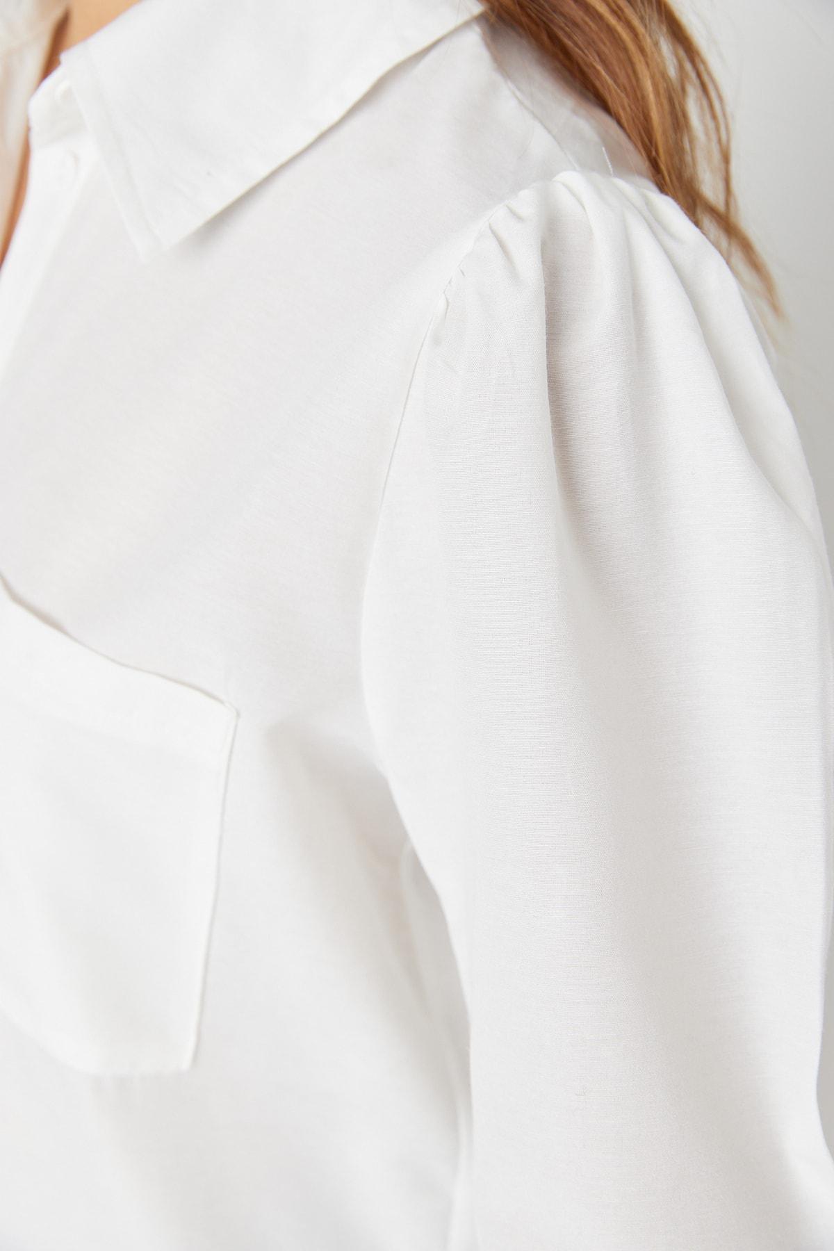 Trendyol - White Collared Shirt