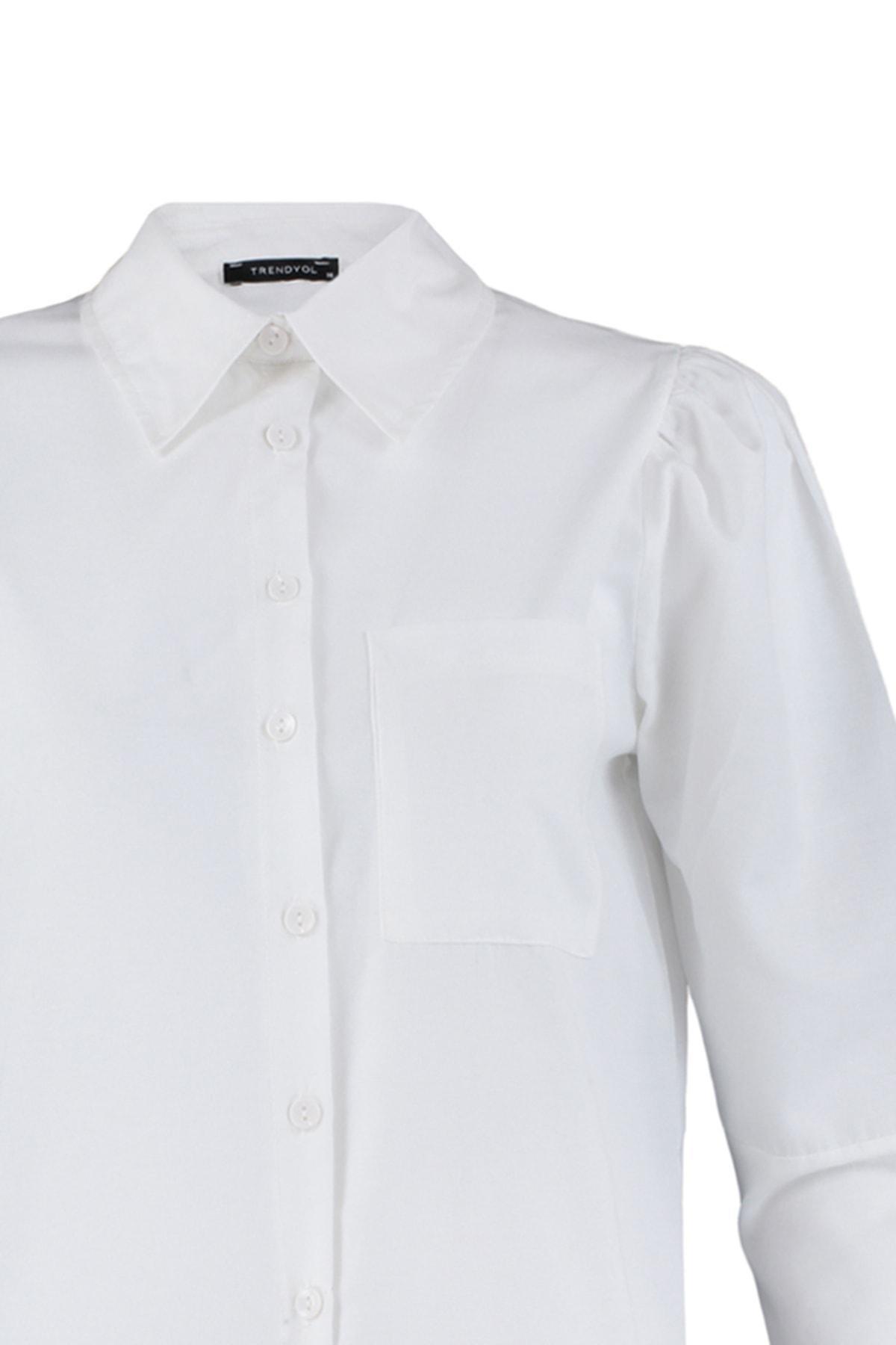 Trendyol - White Collared Shirt