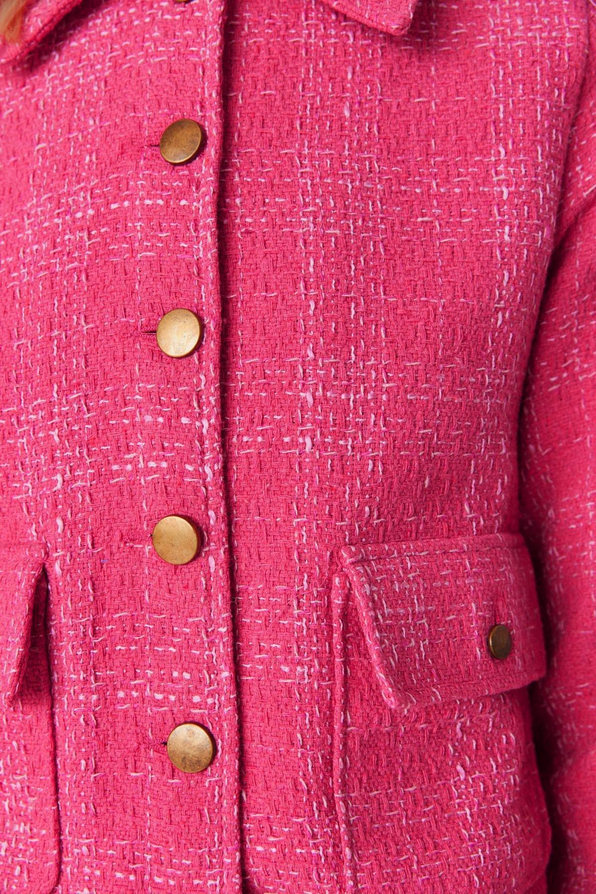 Trendyol - Pink Shirt Collar Jacket