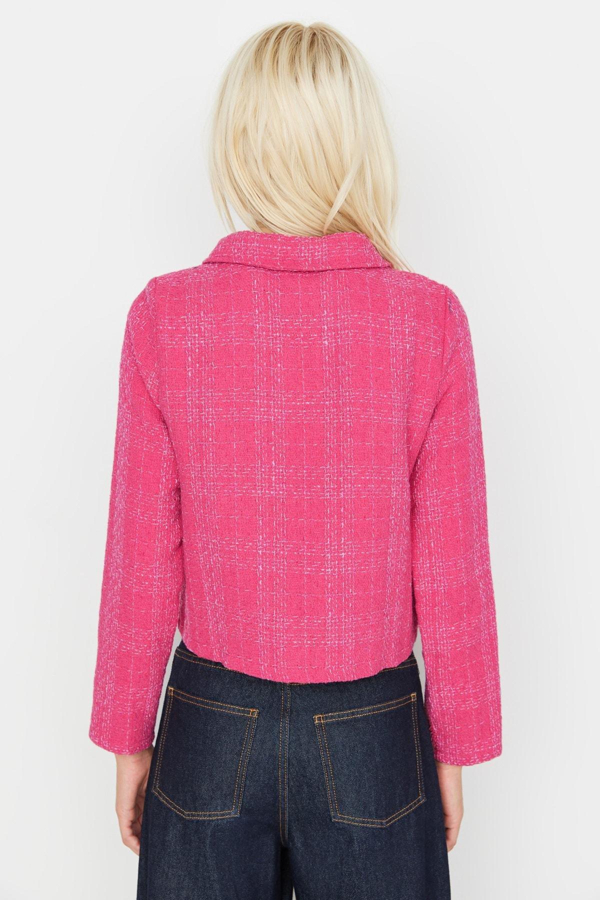 Pink Shirt Collar Jacket, , large image number 4