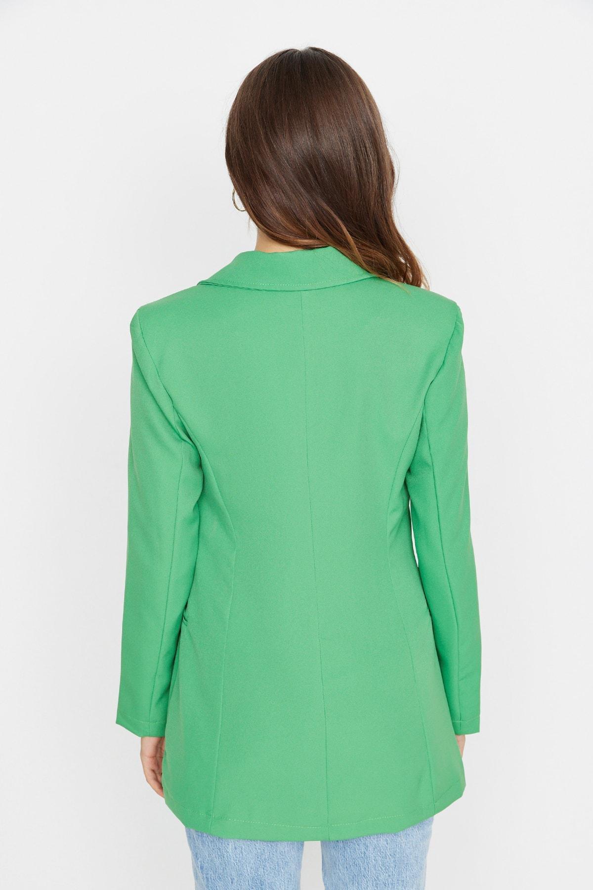 Trendyol - Green Lapel Collar Blazer