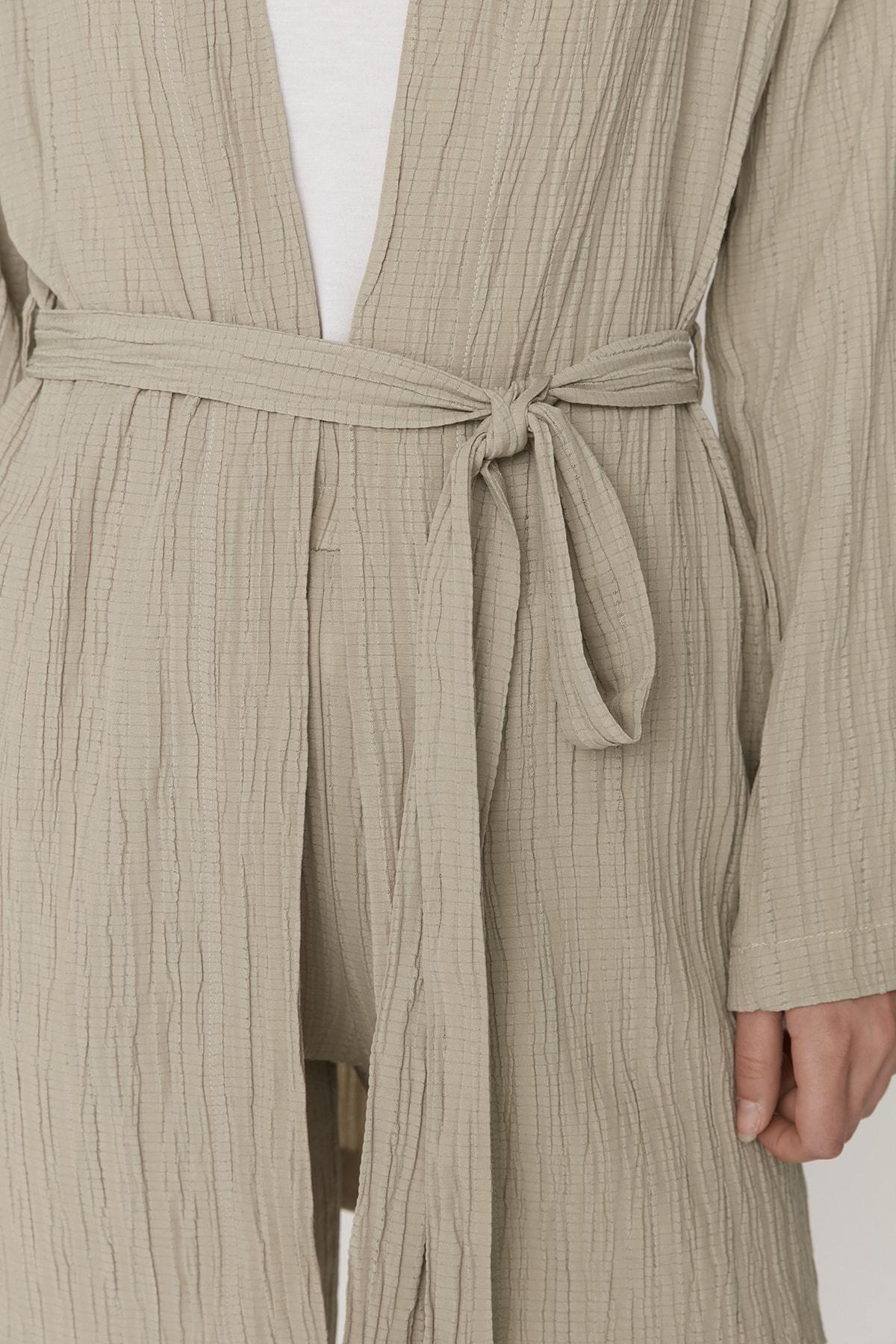 Beige Double-Breasted Co-Ord Set, , large image number 4