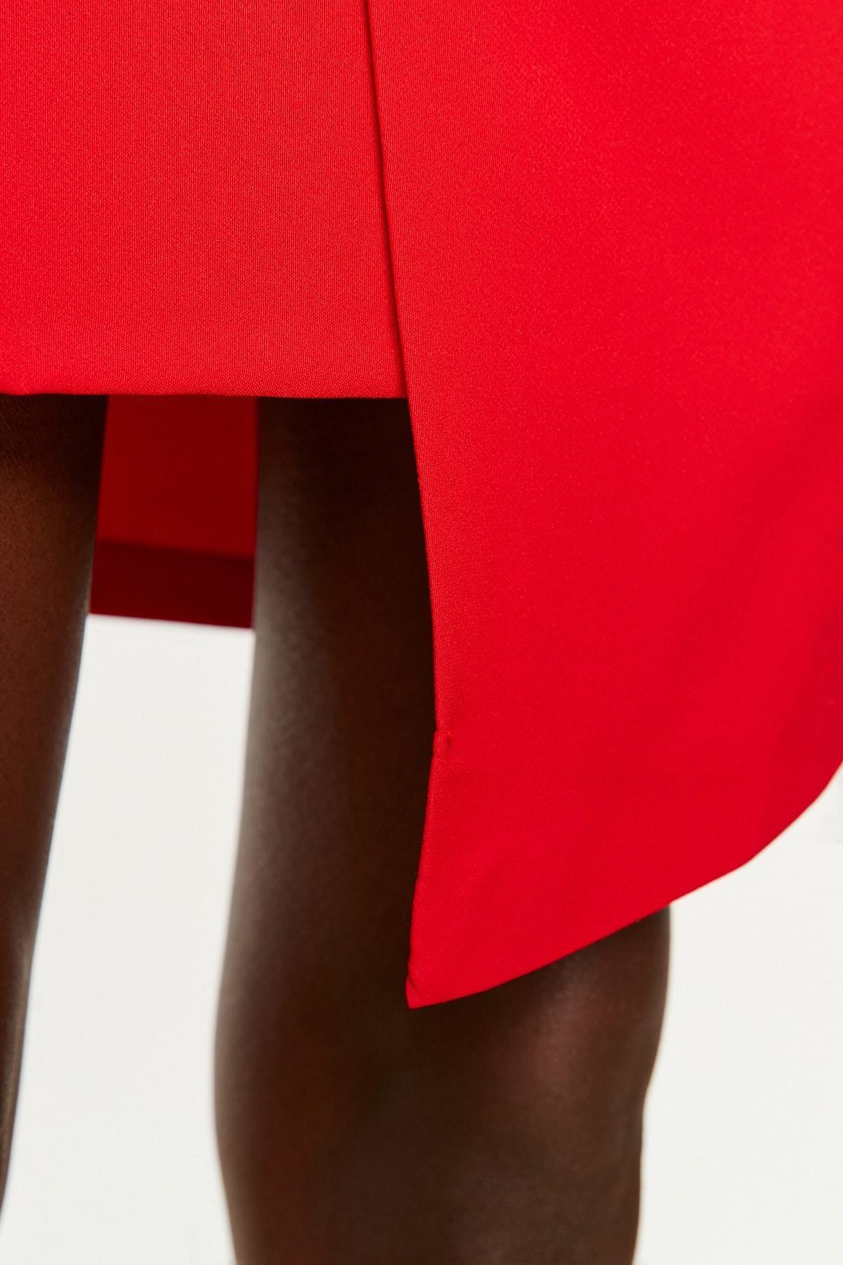 Red Bodycon Crew Neck Dress, , large image number 4