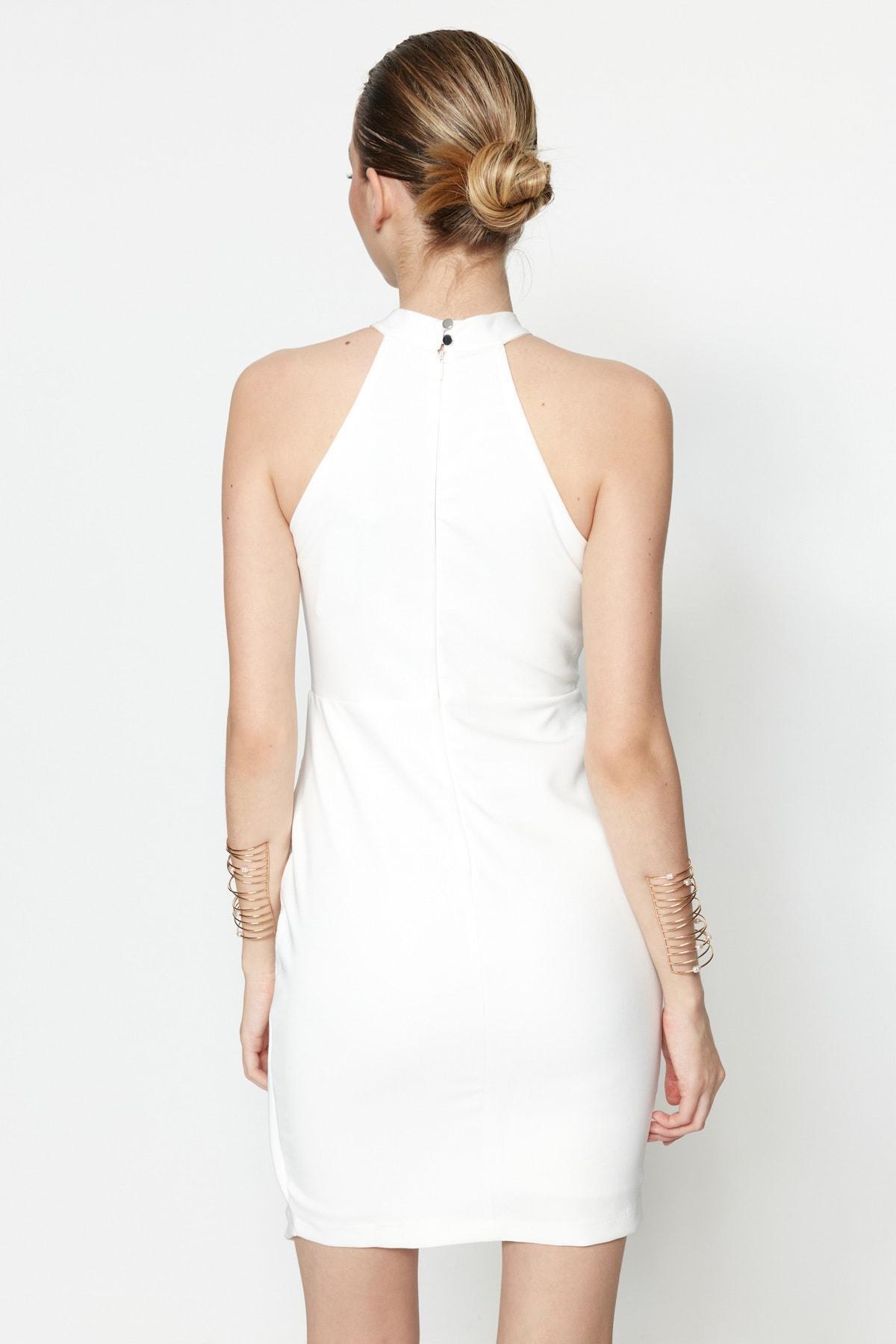 Cream Slip Bodycon Dress, , large image number 4