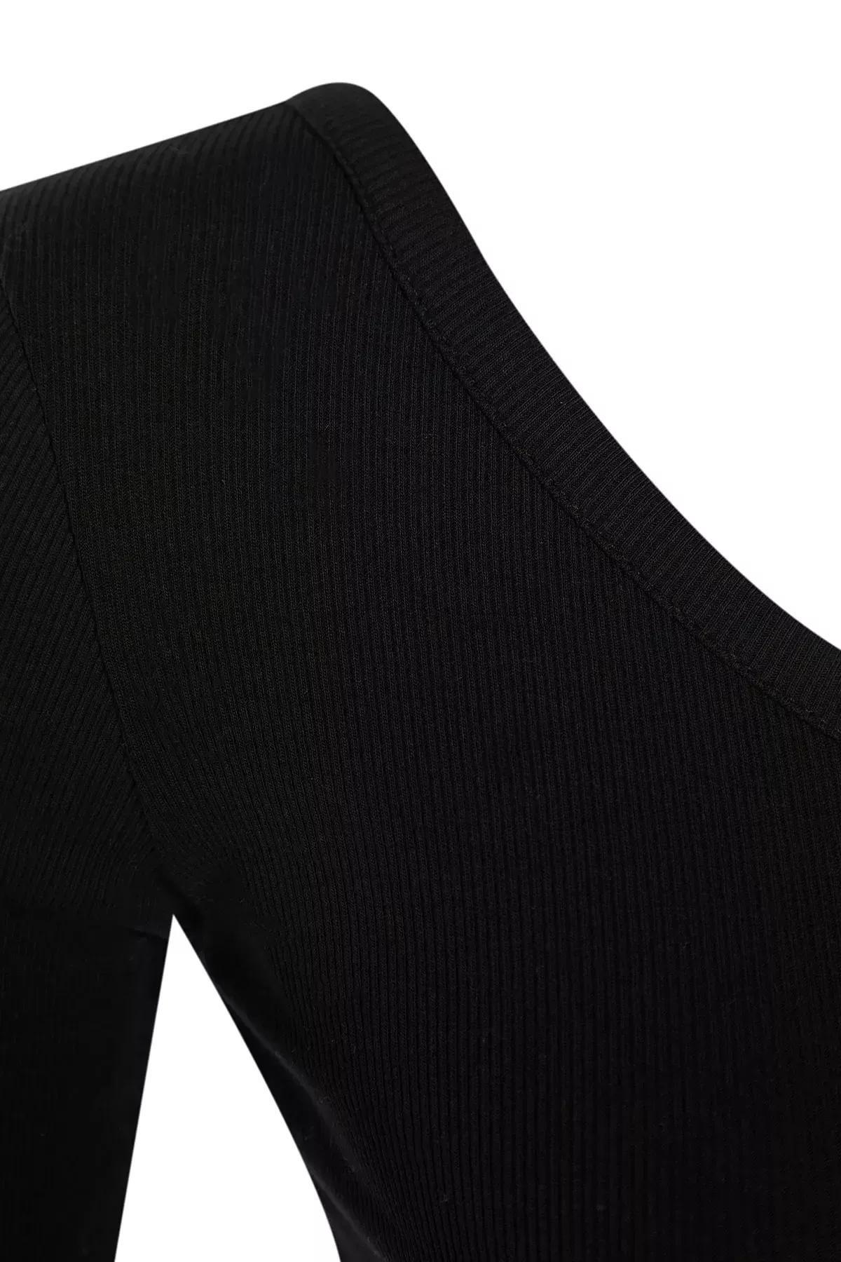 بلوزة بقصة ضيقة، أسود, Black, large image number 5