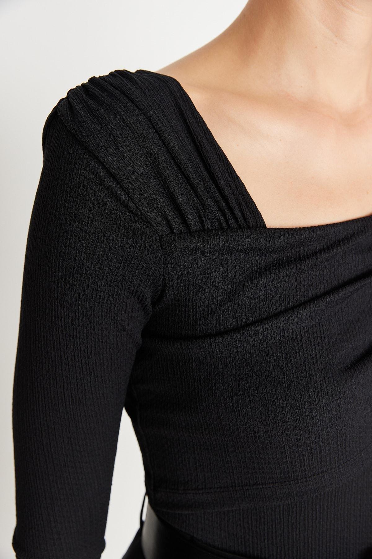 Black Carmen Collar Bodysuit, , large image number 3