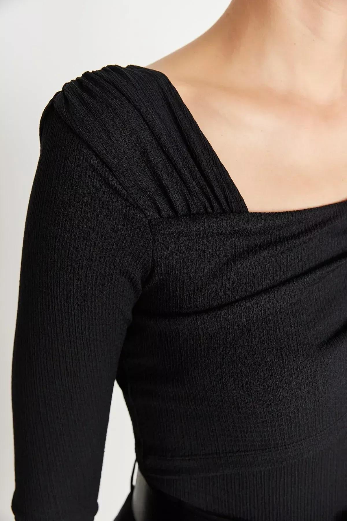 Black Carmen Collar Bodysuit, , large image number 3
