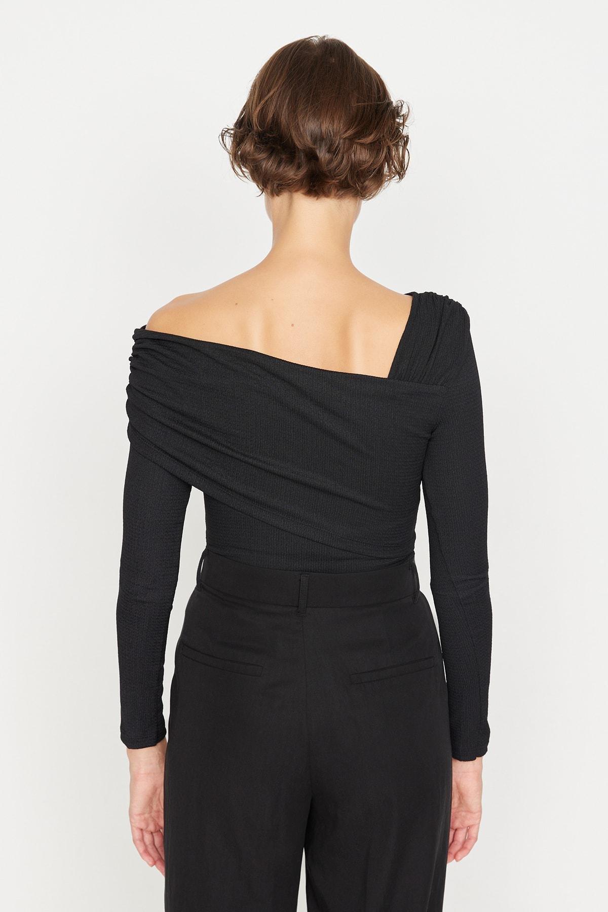 Black Carmen Collar Bodysuit, , large image number 4