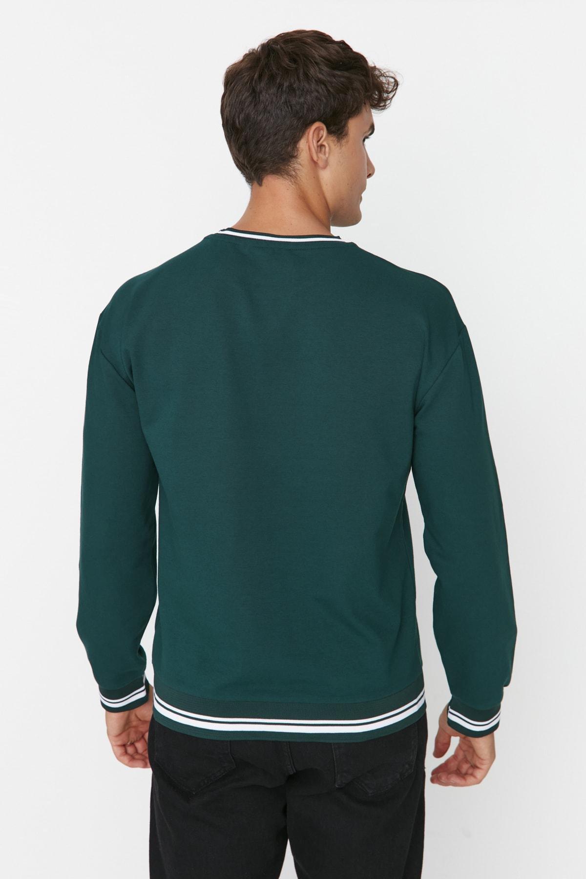 Green Relaxed Crew Neck Sweatshirt, , large image number 4