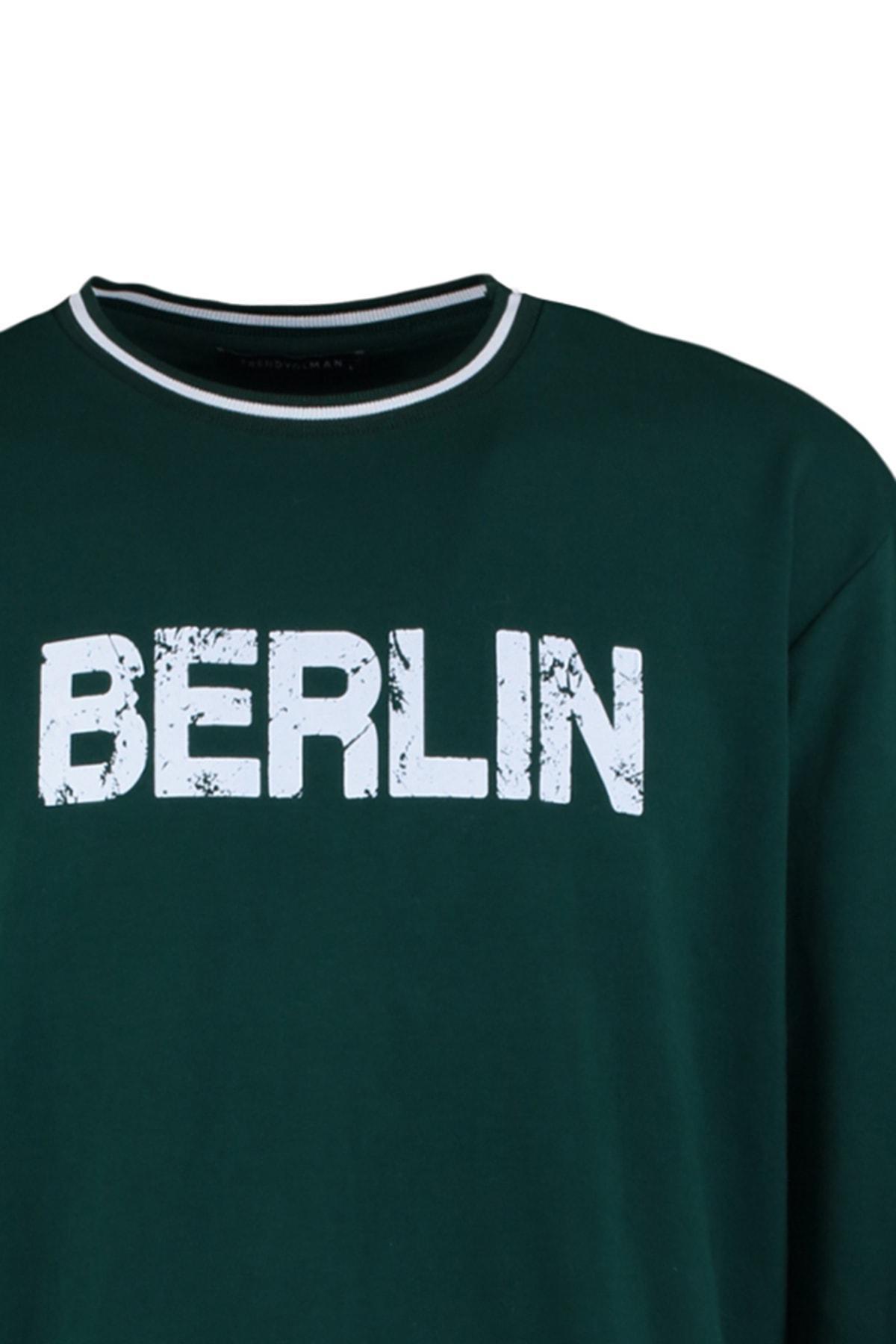 Green Relaxed Crew Neck Sweatshirt, , large image number 7