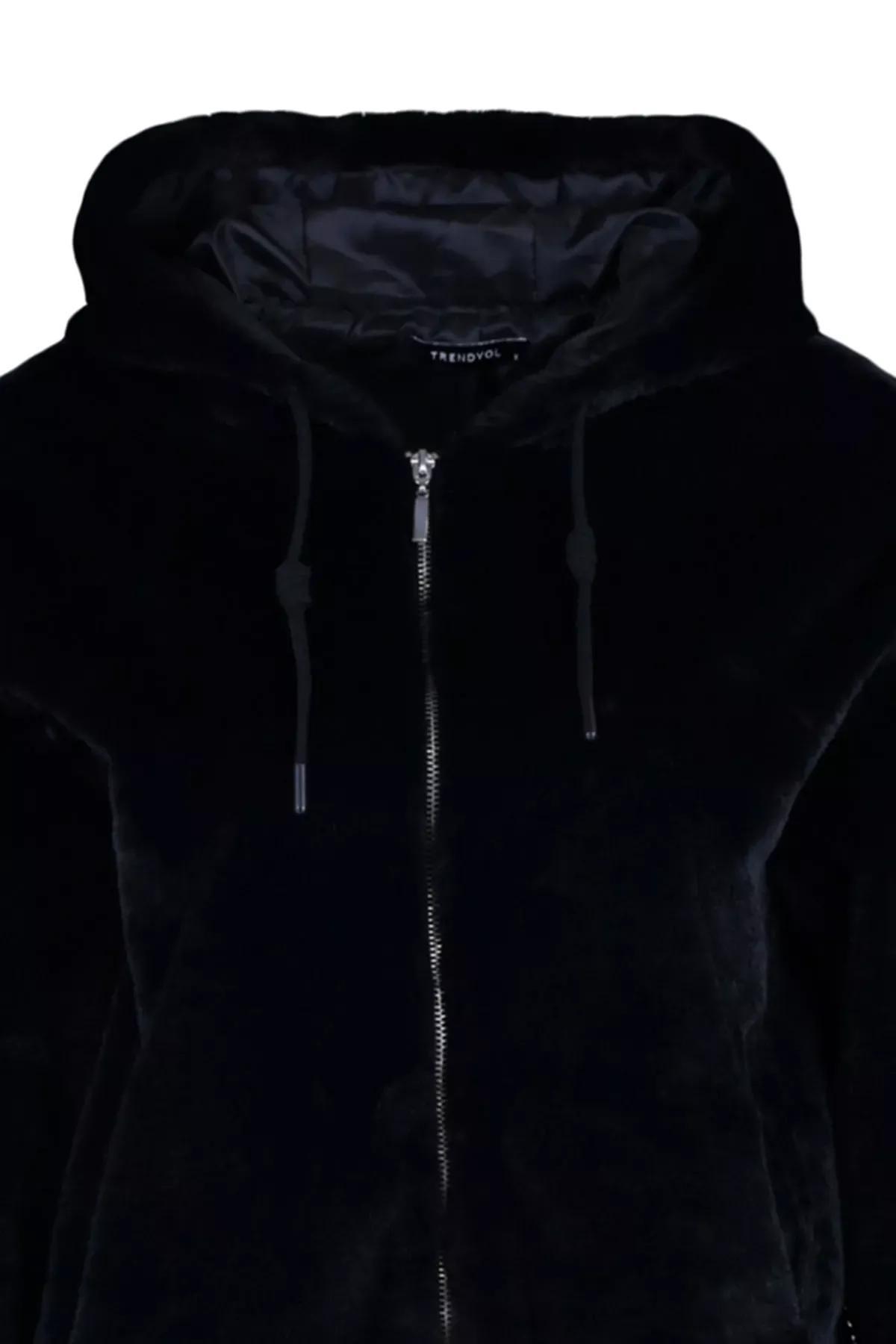 Black Puffer Oversize Jacket, Black, large image number 5