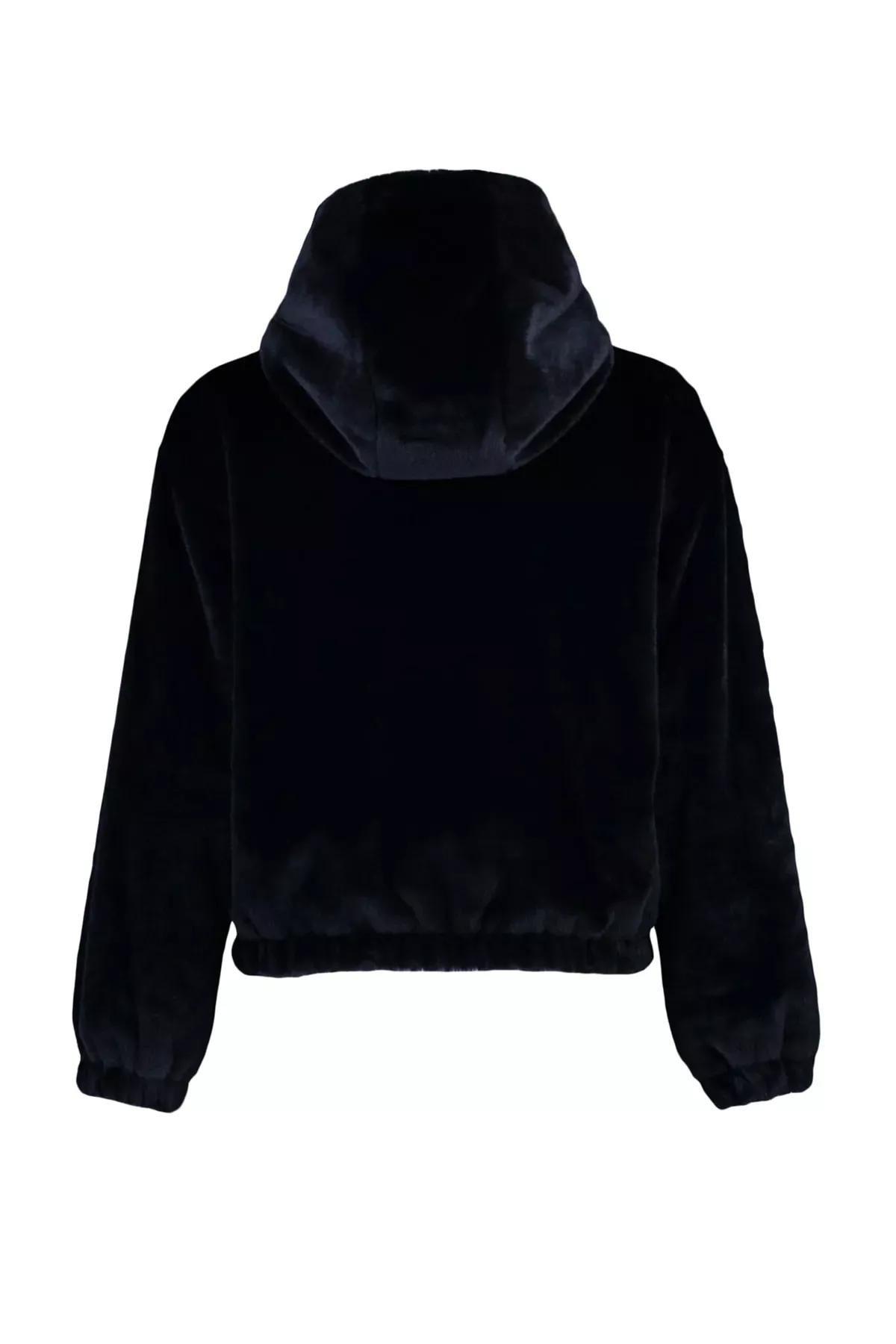 Black Puffer Oversize Jacket, Black, large image number 6